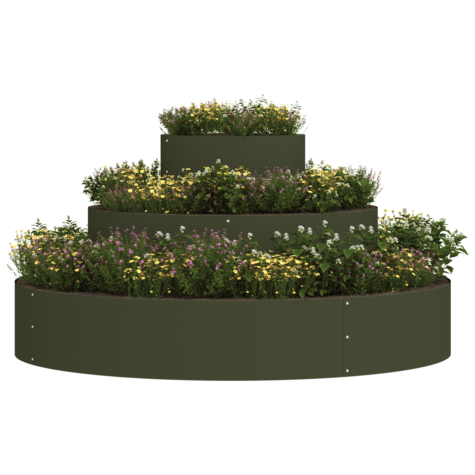 Ghiveci din metal Oțel/Verde măsliniu Ø 120 cm GartenMobel Dekor