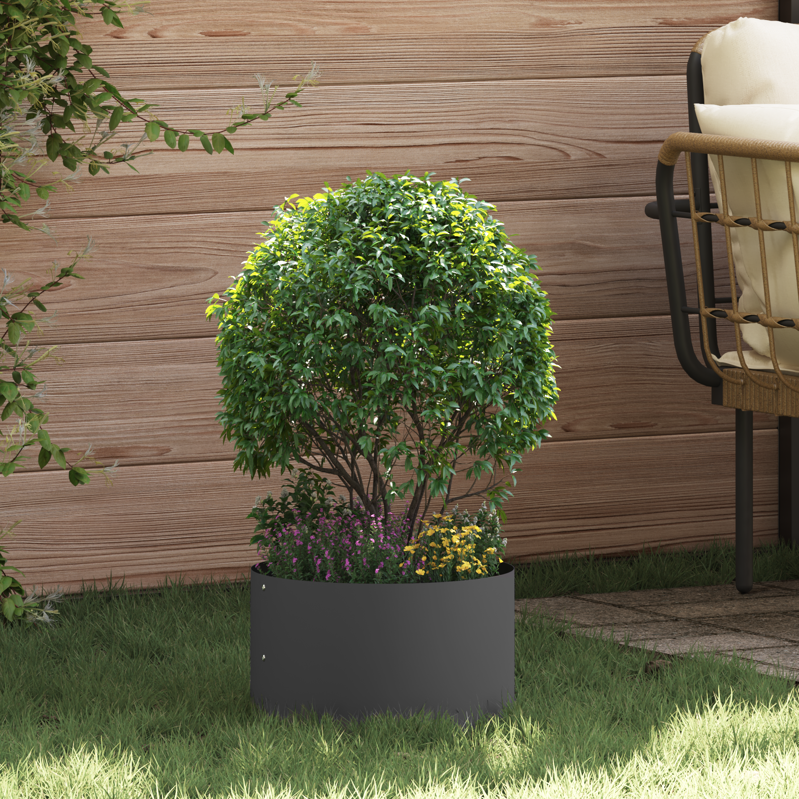 Ghiveci metalic negru Negru Metal 30 x 30 x 20 cm GartenMobel Dekor