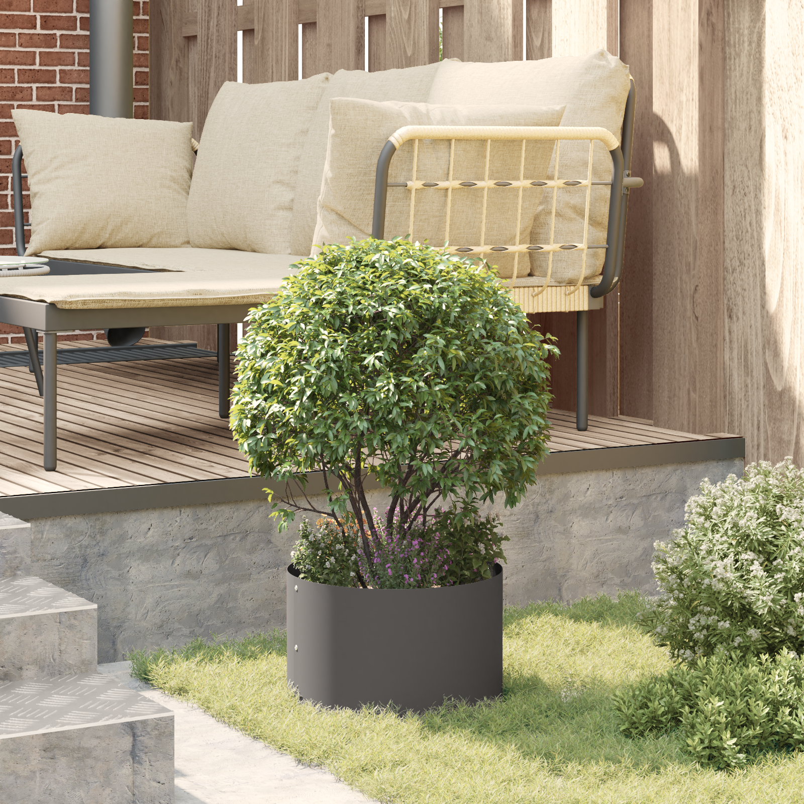 Ghiveci metalic negru Negru Metal 30 x 30 x 20 cm GartenMobel Dekor