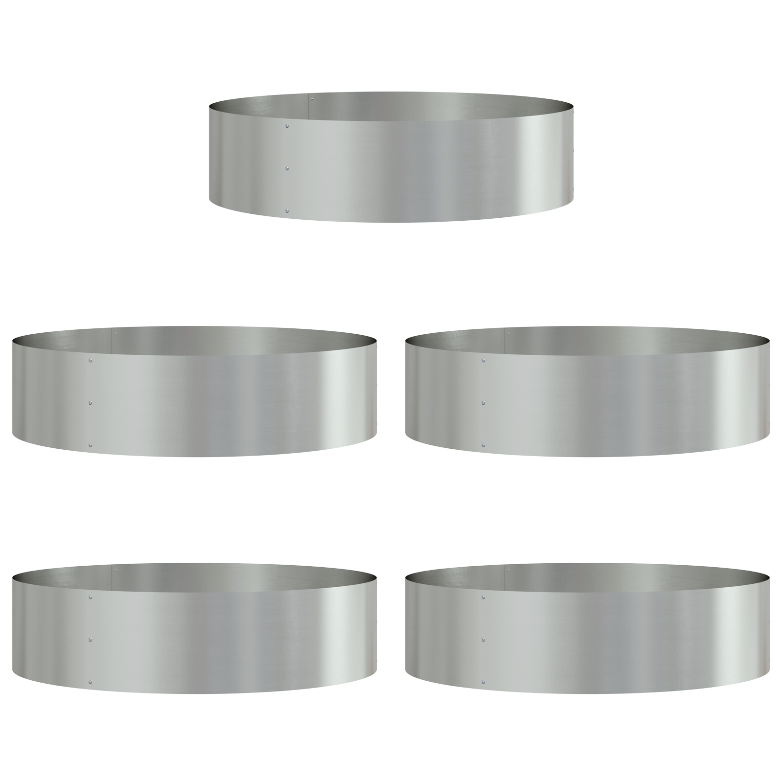 Set de Ghivece Mari din Metal Galvanizat Metal Mare GartenMobel Dekor