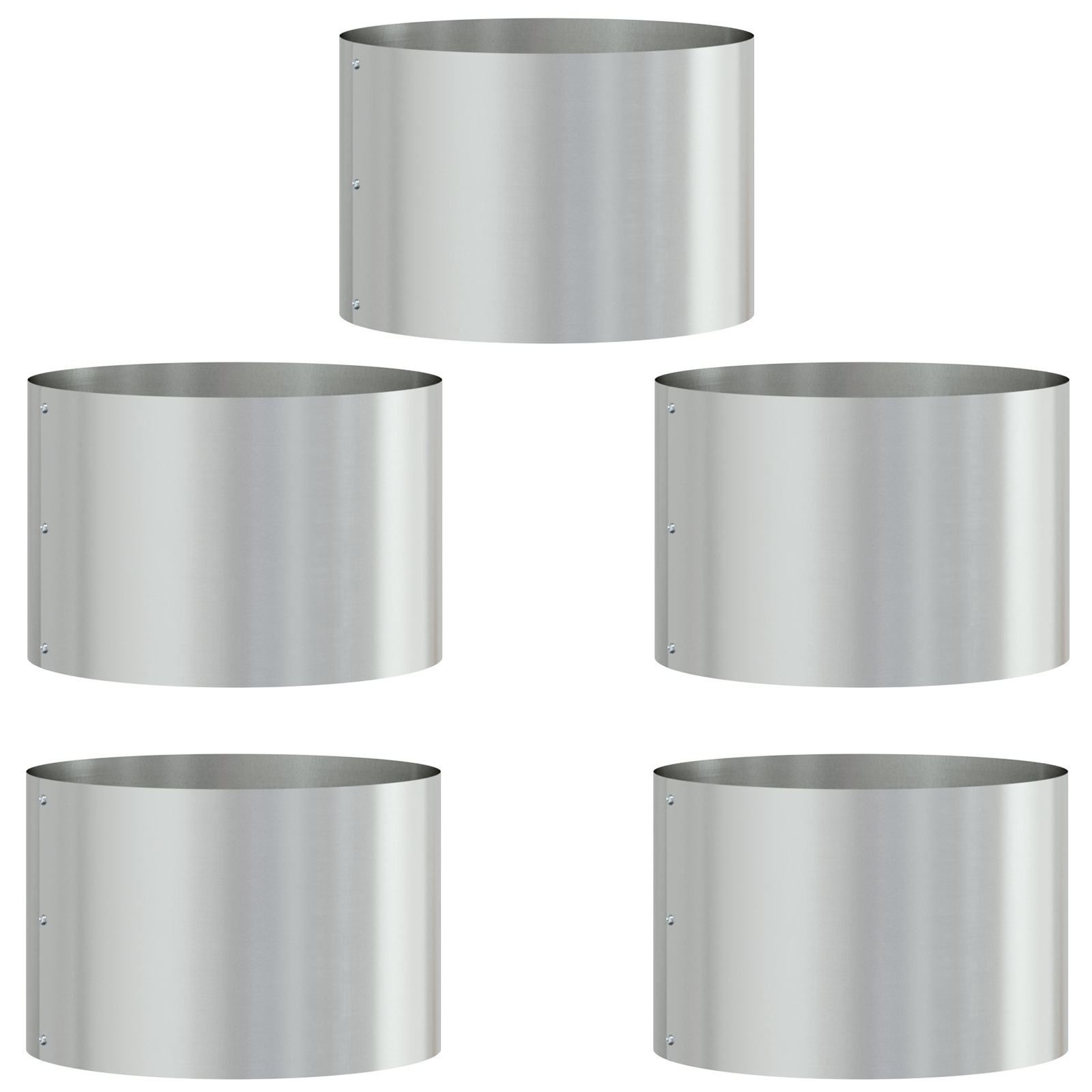 Set de Ghivece Metalice Gri Galvanizat Metal galvanizat Mediu GartenMobel Dekor