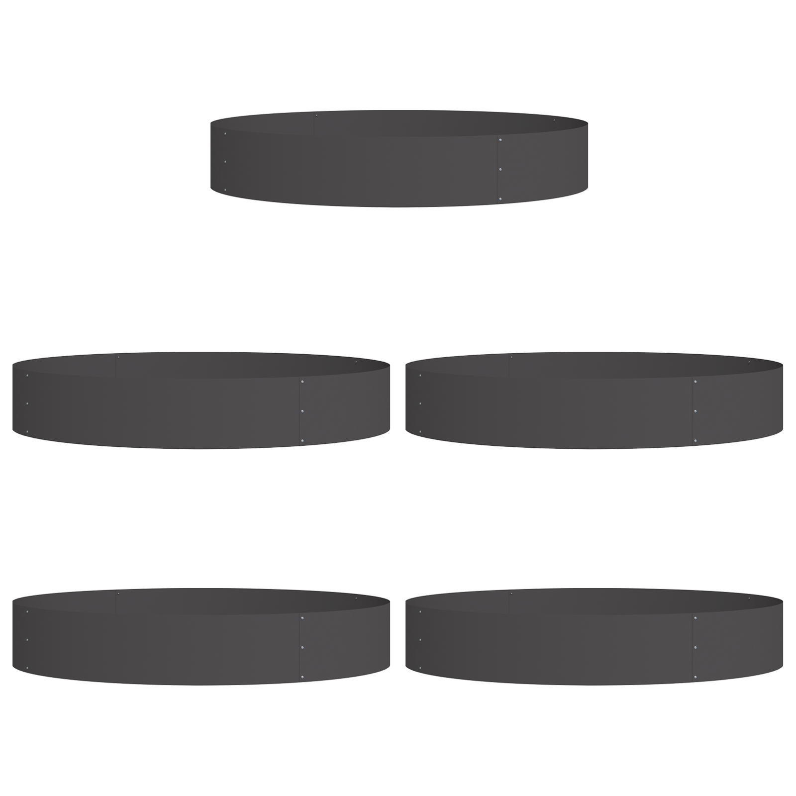 Set ghivece negre Negru Metal Mare Durabil Ghivece din metal GartenMobel Dekor