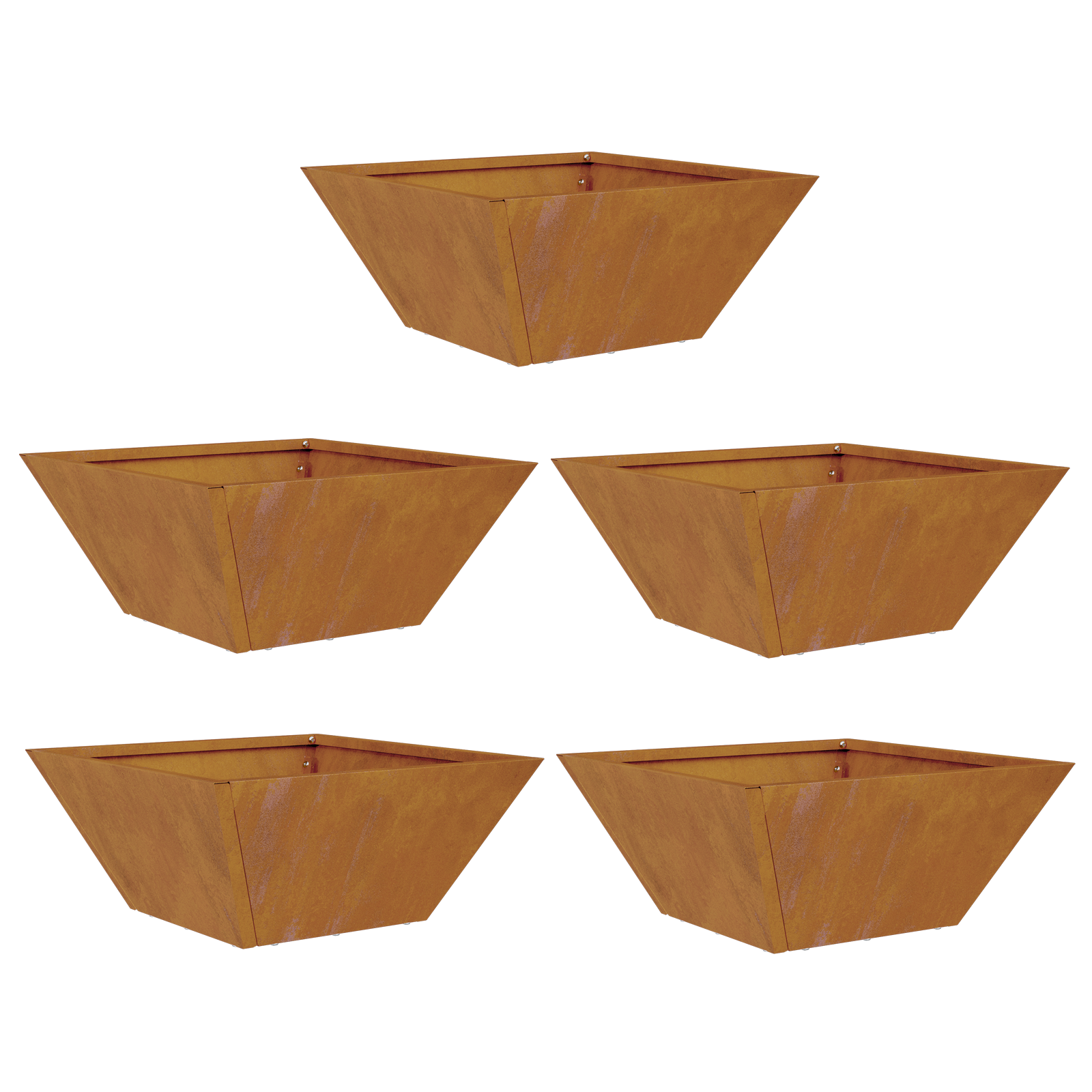 Ghivece metalice Oțel rezistent la vreme 35 x 35 x 15 cm GartenMobel Dekor