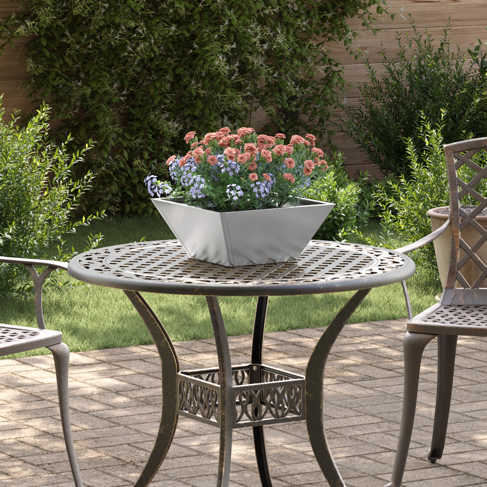 Ghivece pentru grădină 5 buc 35x35x15 cm Oțel inoxidabil GartenMobel Dekor