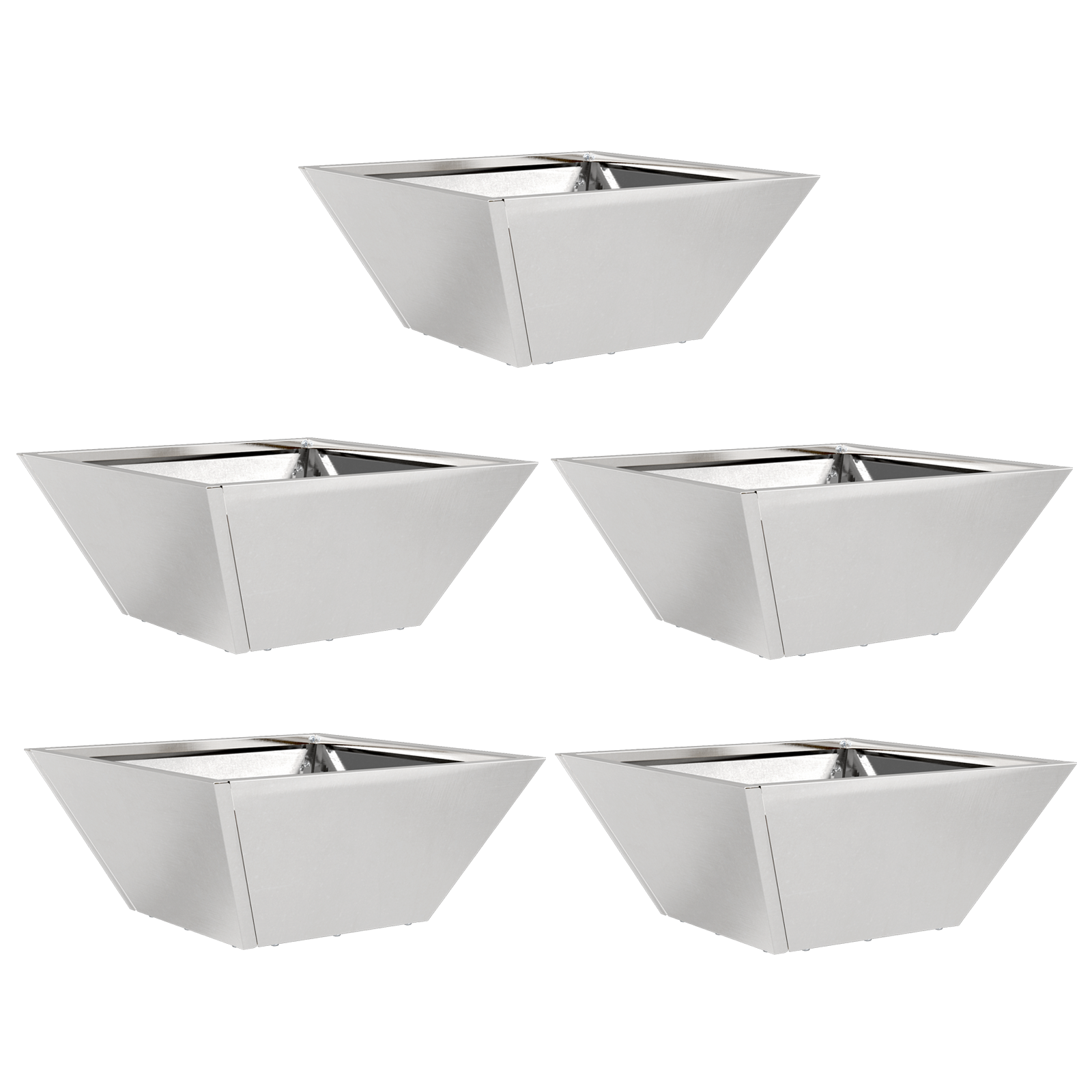 Ghivece pentru grădină 5 buc 35x35x15 cm Oțel inoxidabil GartenMobel Dekor