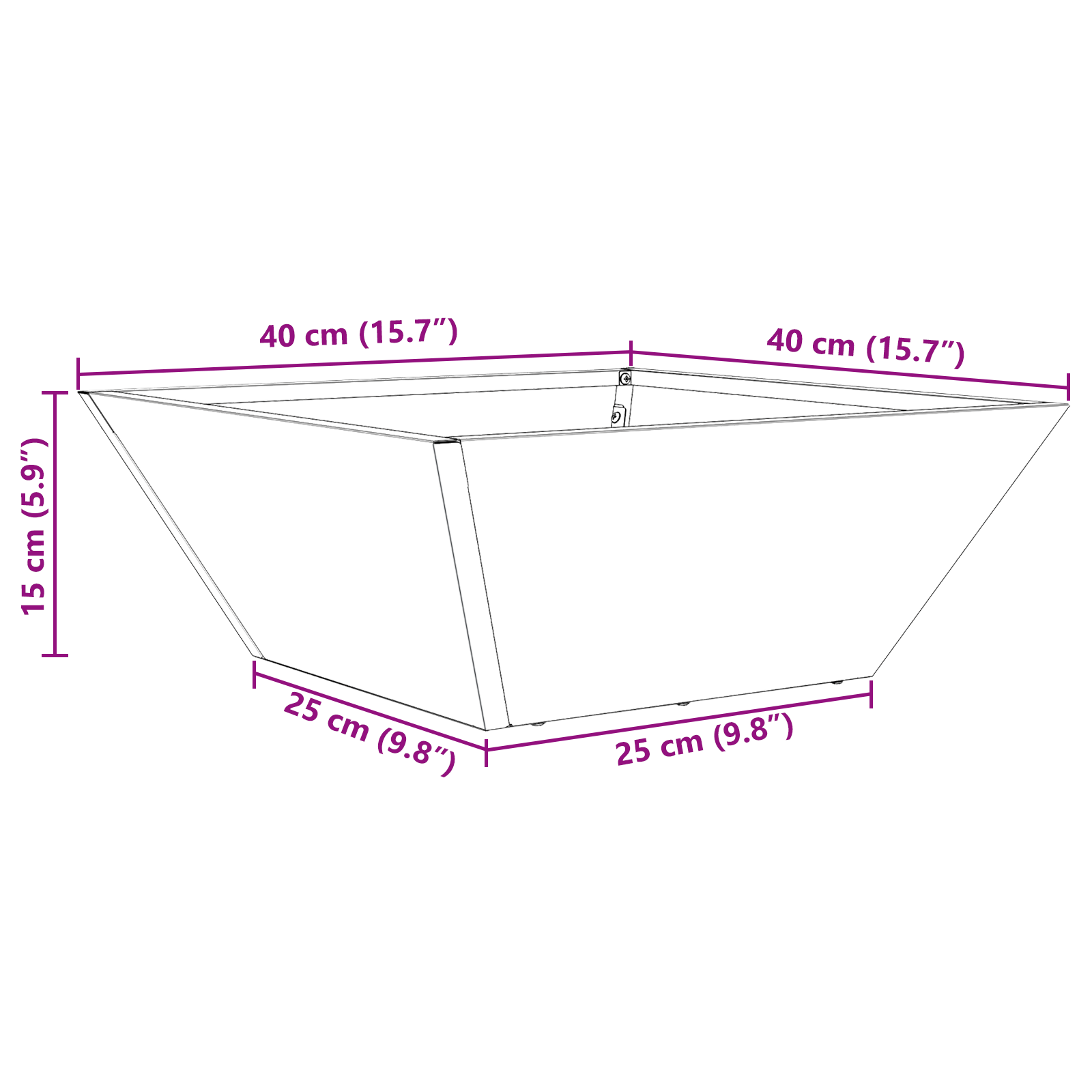 Ghiveci Metalic Alb Rece Metal 40 x 40 x 15 cm Ghiveci Metalic GartenMobel Dekor