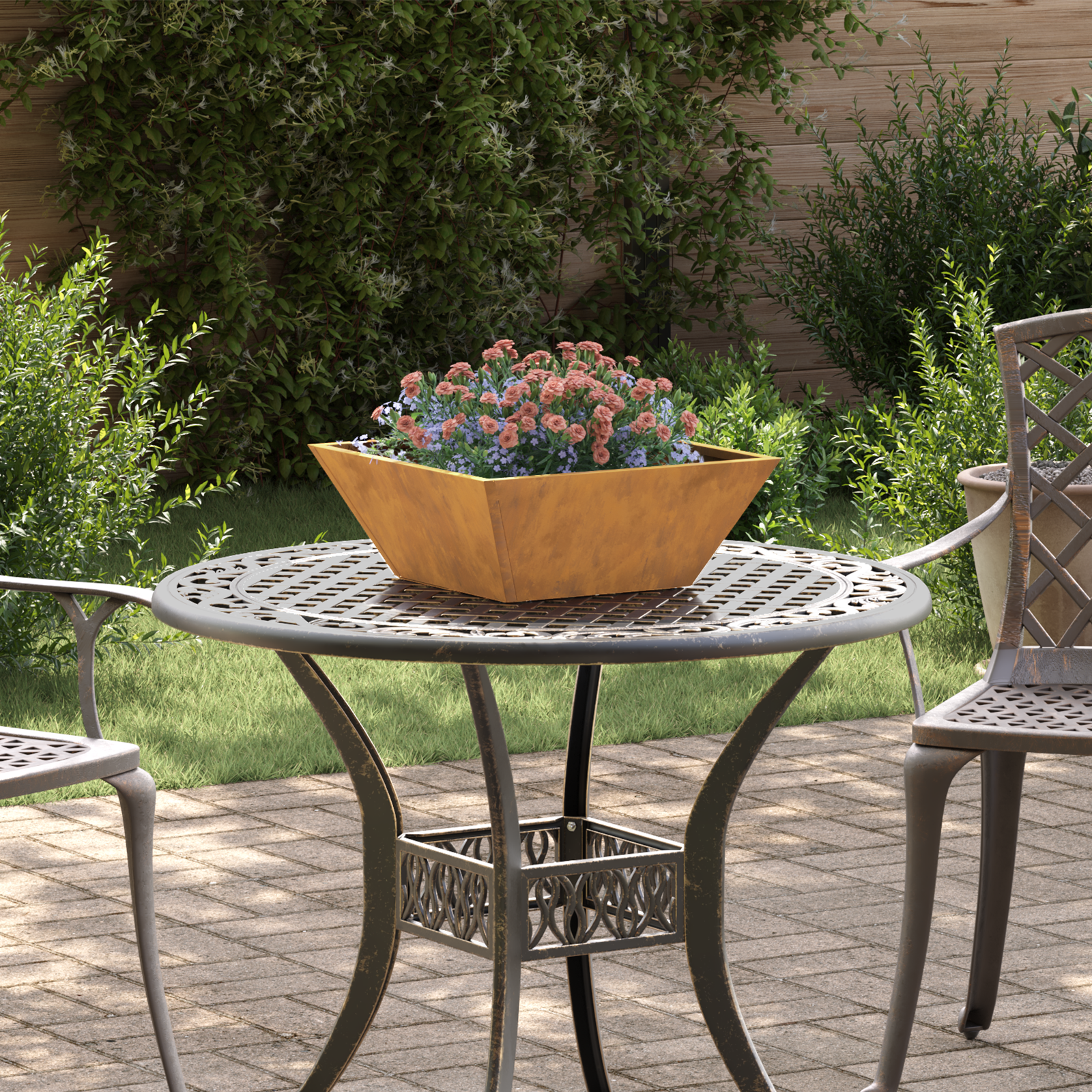 Ghiveci Metalic Oțel rezistent la vreme 40 x 40 x 15 cm GartenMobel Dekor