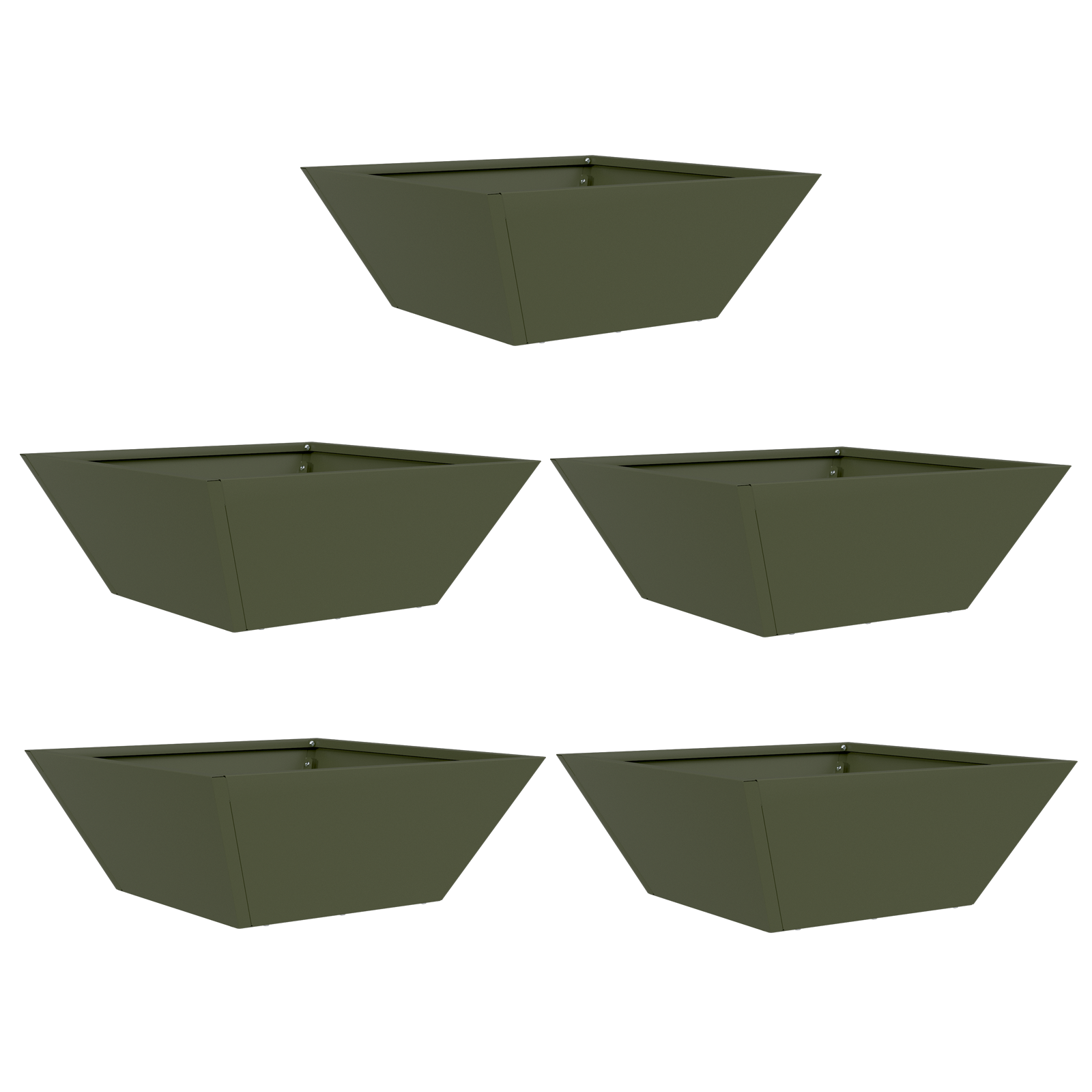Ghiveci Metalic Verde Măsliniu Metal 40 x 40 x 15 cm GartenMobel Dekor
