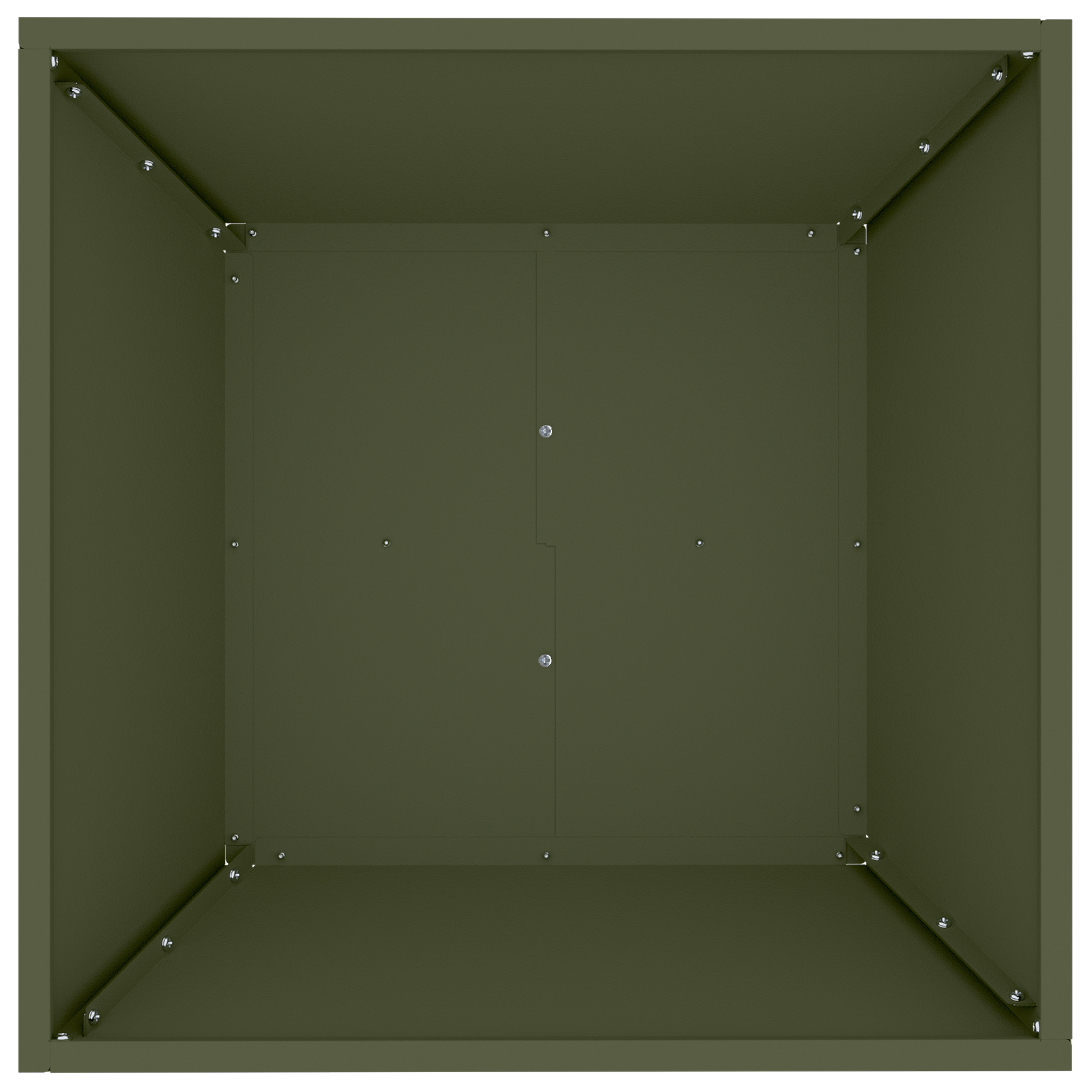 Ghiveci Metalic Verde Oliv Metal 50 x 50 x 15 cm Pătrat Modern GartenMobel Dekor