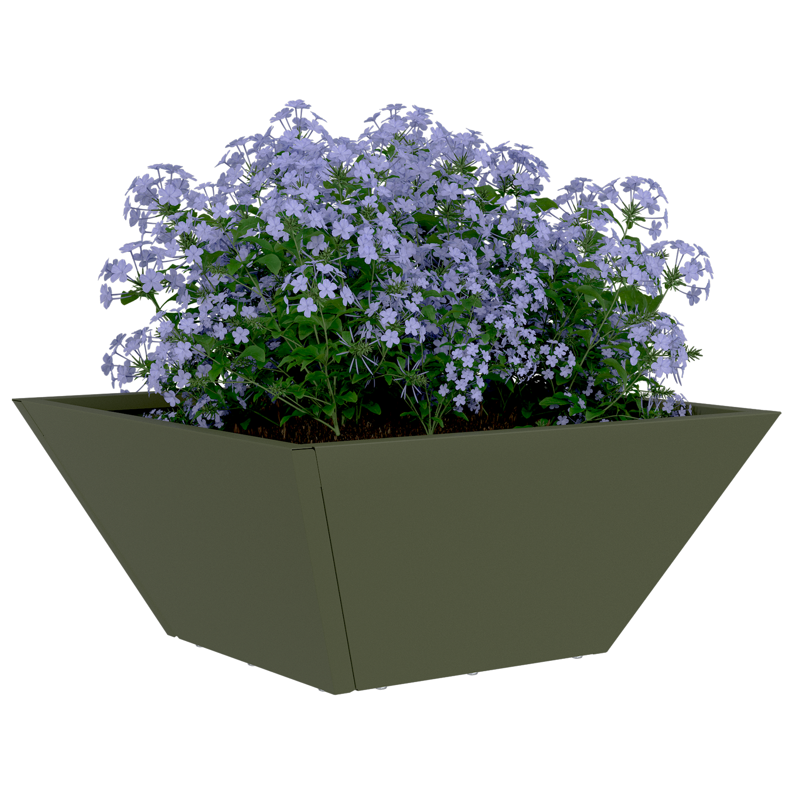 Ghiveci Metalic Verde Olive Metal Mediu Inserții Decorative GartenMobel Dekor