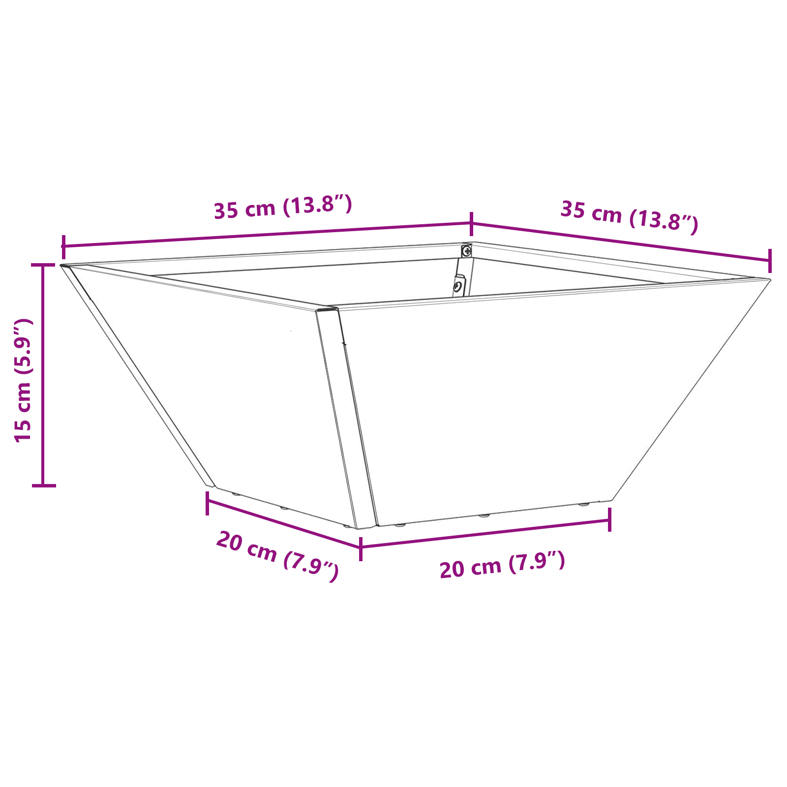 Ghiveci din Plastic Alb Plastic 35 x 35 x 15 cm GartenMobel Dekor