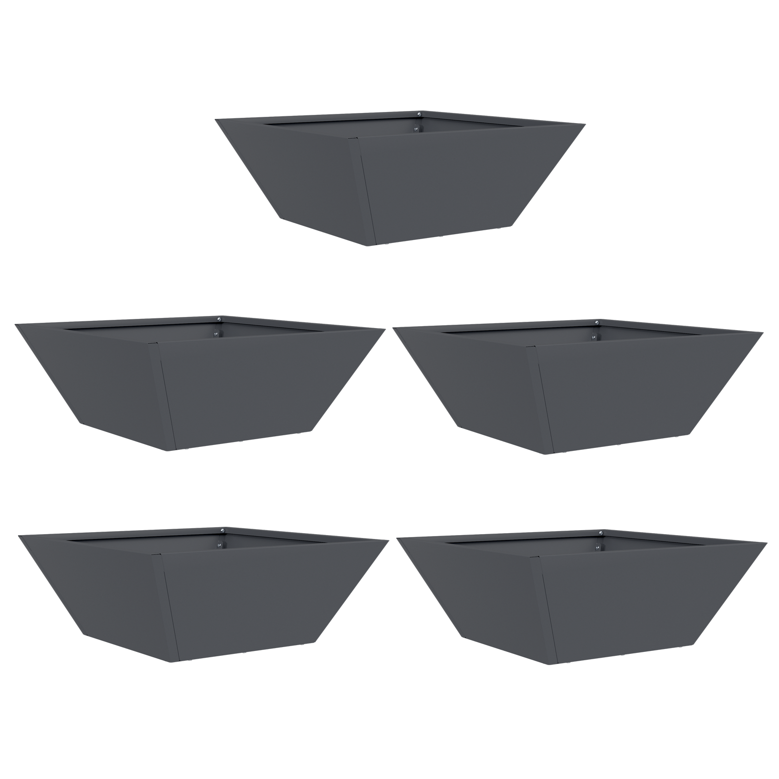 Set Ghivece din Plastic Antracit Plastic 40 x 40 x 15 cm GartenMobel Dekor