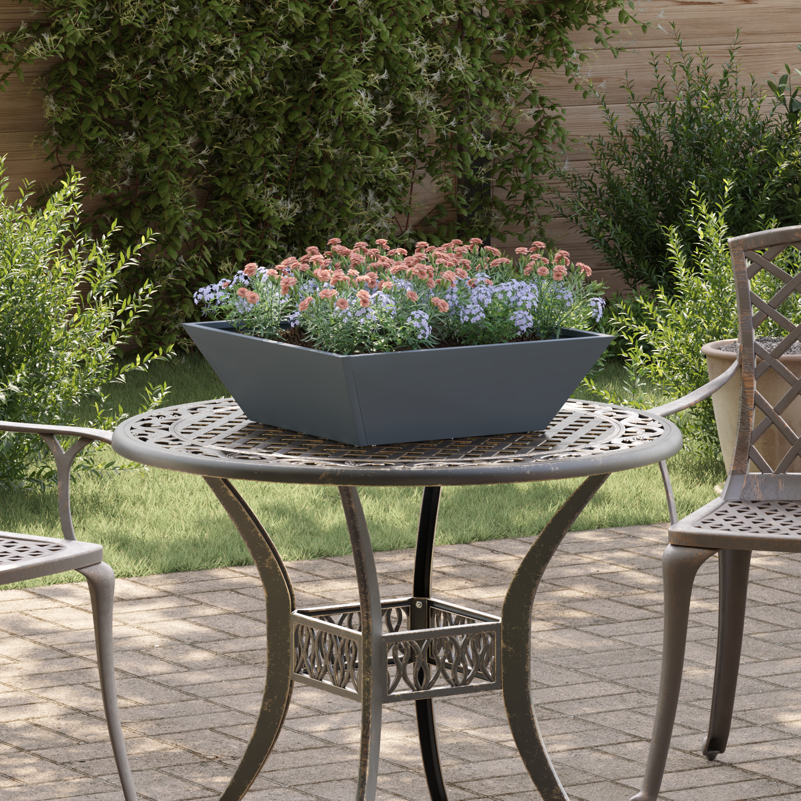 Set Ghivece din Plastic Antracit Plastic 50 x 50 x 15 cm GartenMobel Dekor