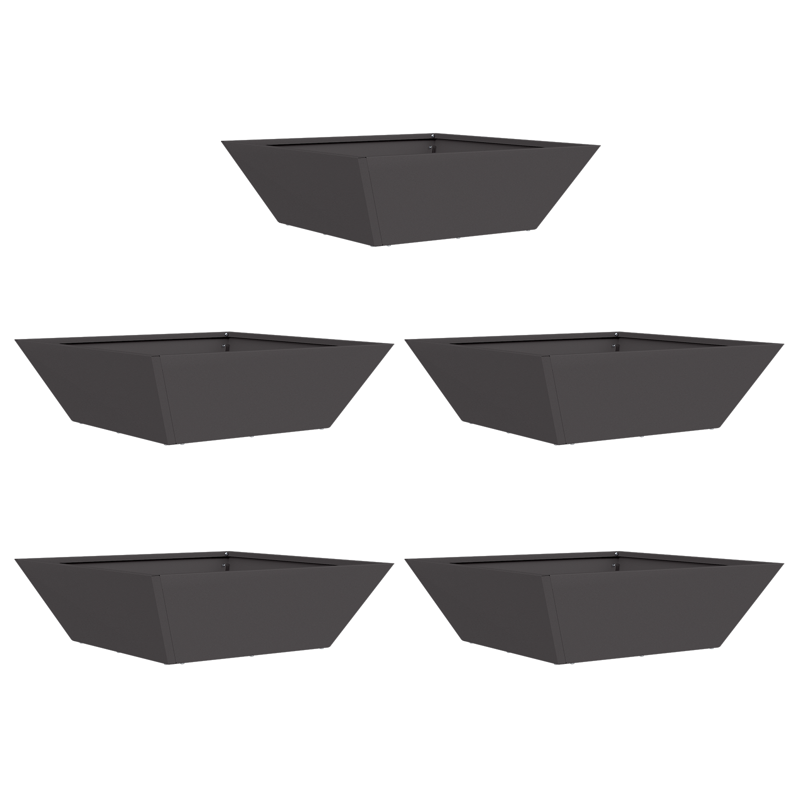 Set de Ghivece din Plastic Negru 50 x 50 x 15 cm GartenMobel Dekor