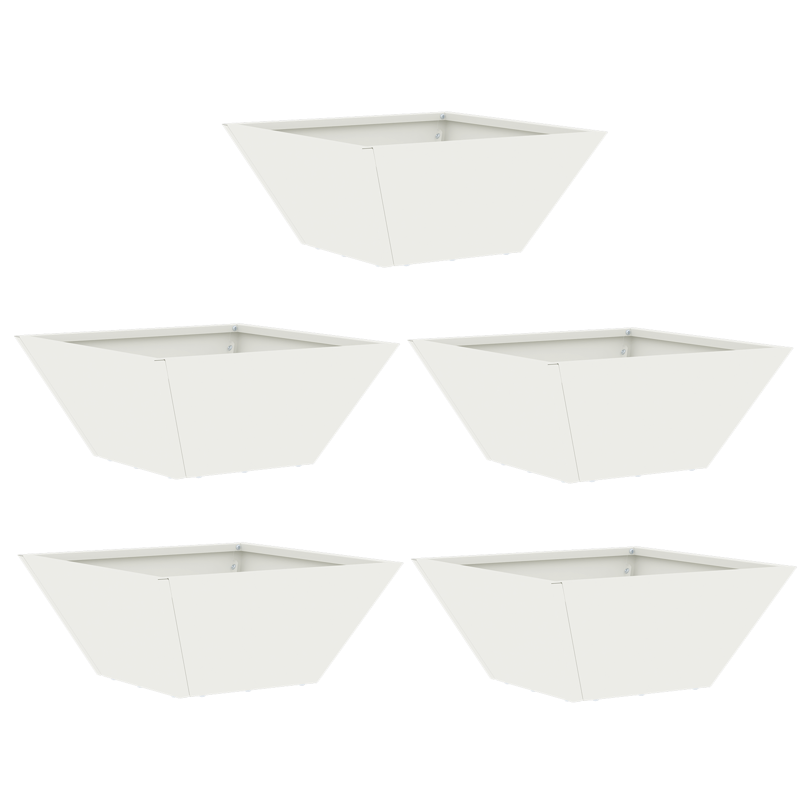 Set ghivece plastic Alb Plastic 35 x 35 x 15 cm GartenMobel Dekor