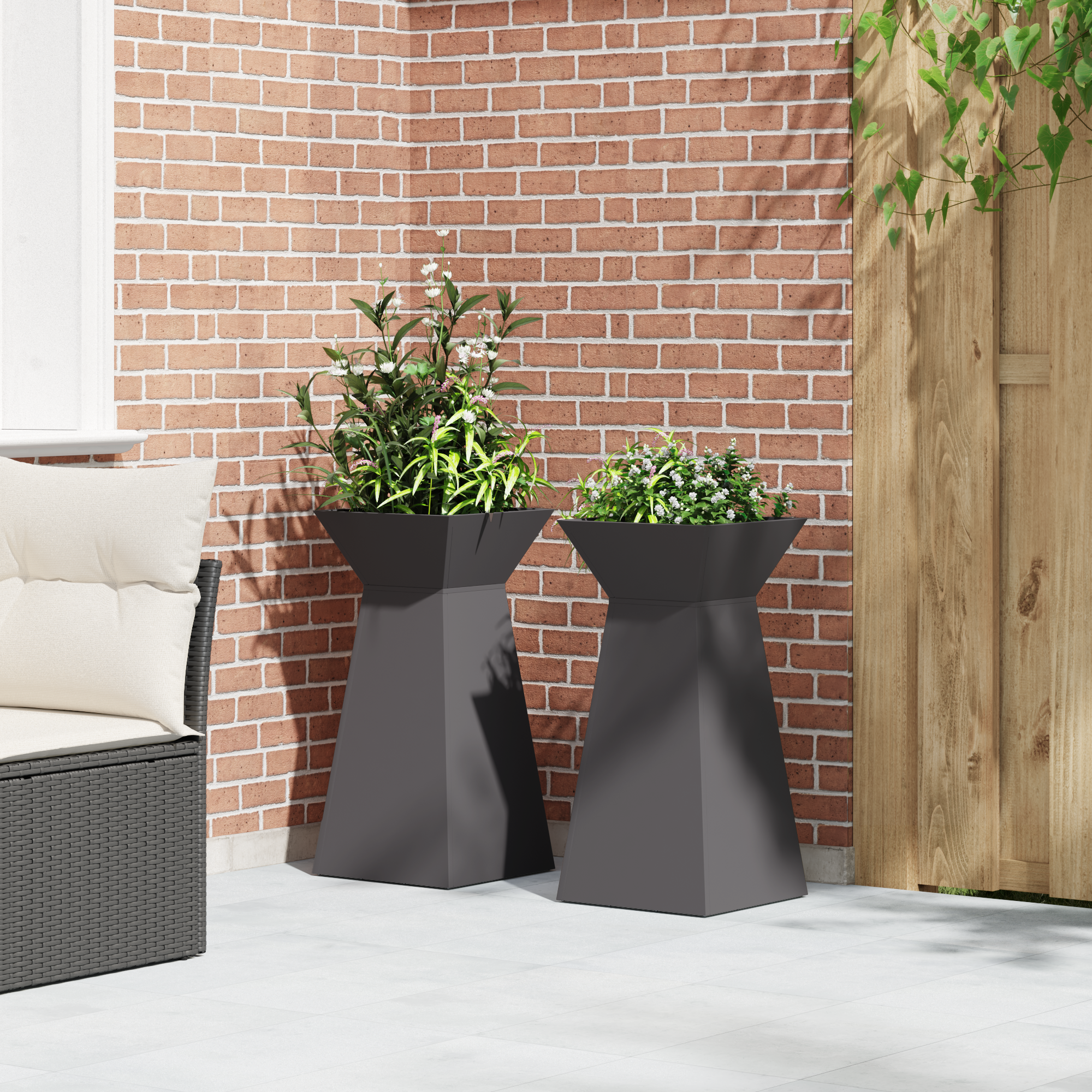 Suport pentru Plante Negru Plastic 35 x 35 x 73 cm GartenMobel Dekor