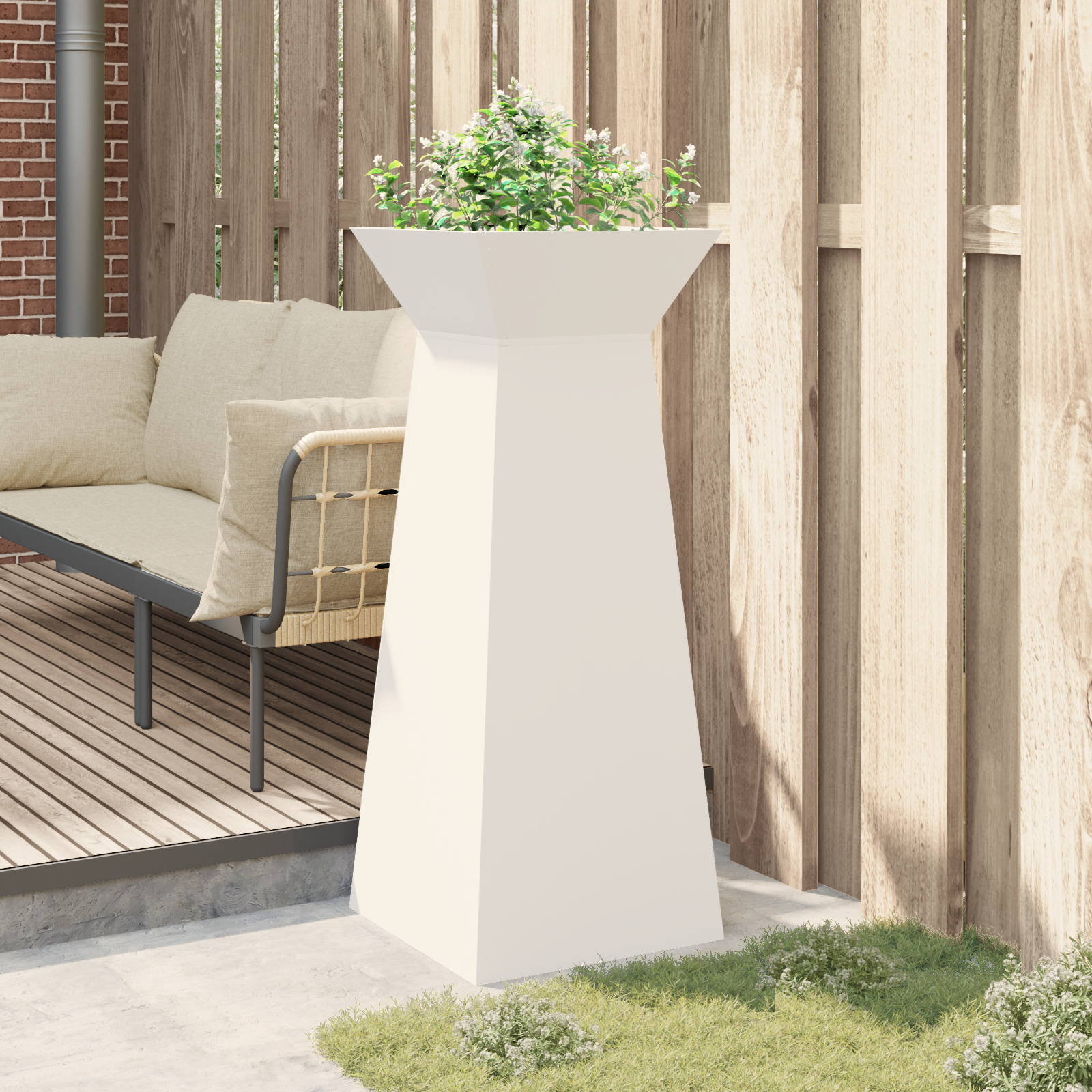 Suport pentru plante Alb Metal 40 x 40 x 101 cm GartenMobel Dekor