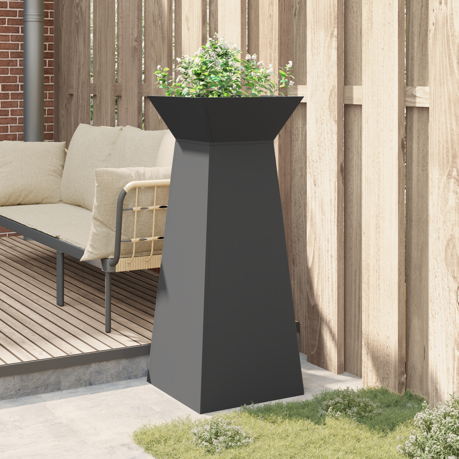 Suport pentru plante Negru Metal 40 x 40 x 101 cm GartenMobel Dekor