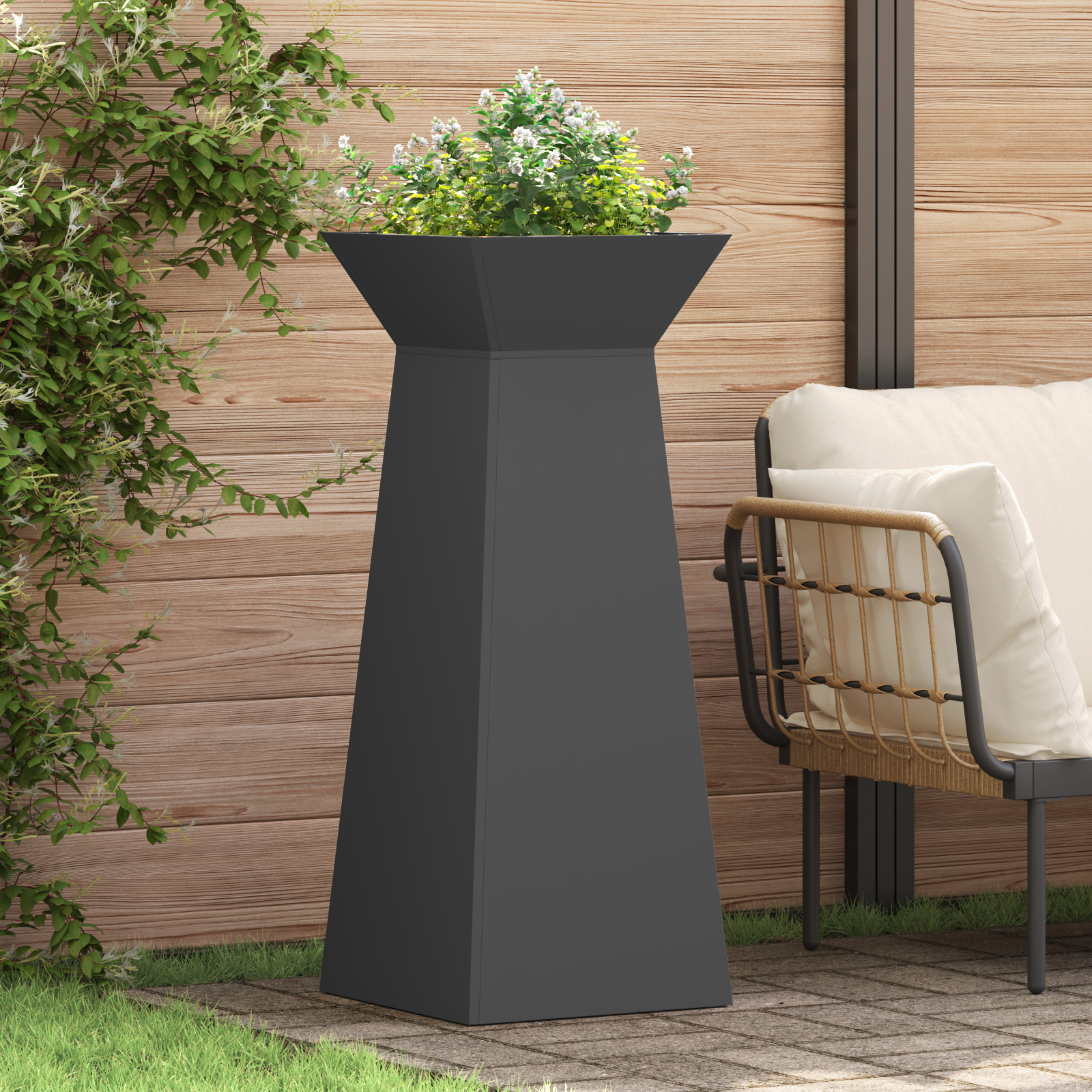 Suport pentru plante Negru Metal 40 x 40 x 101 cm Ghivece GartenMobel Dekor
