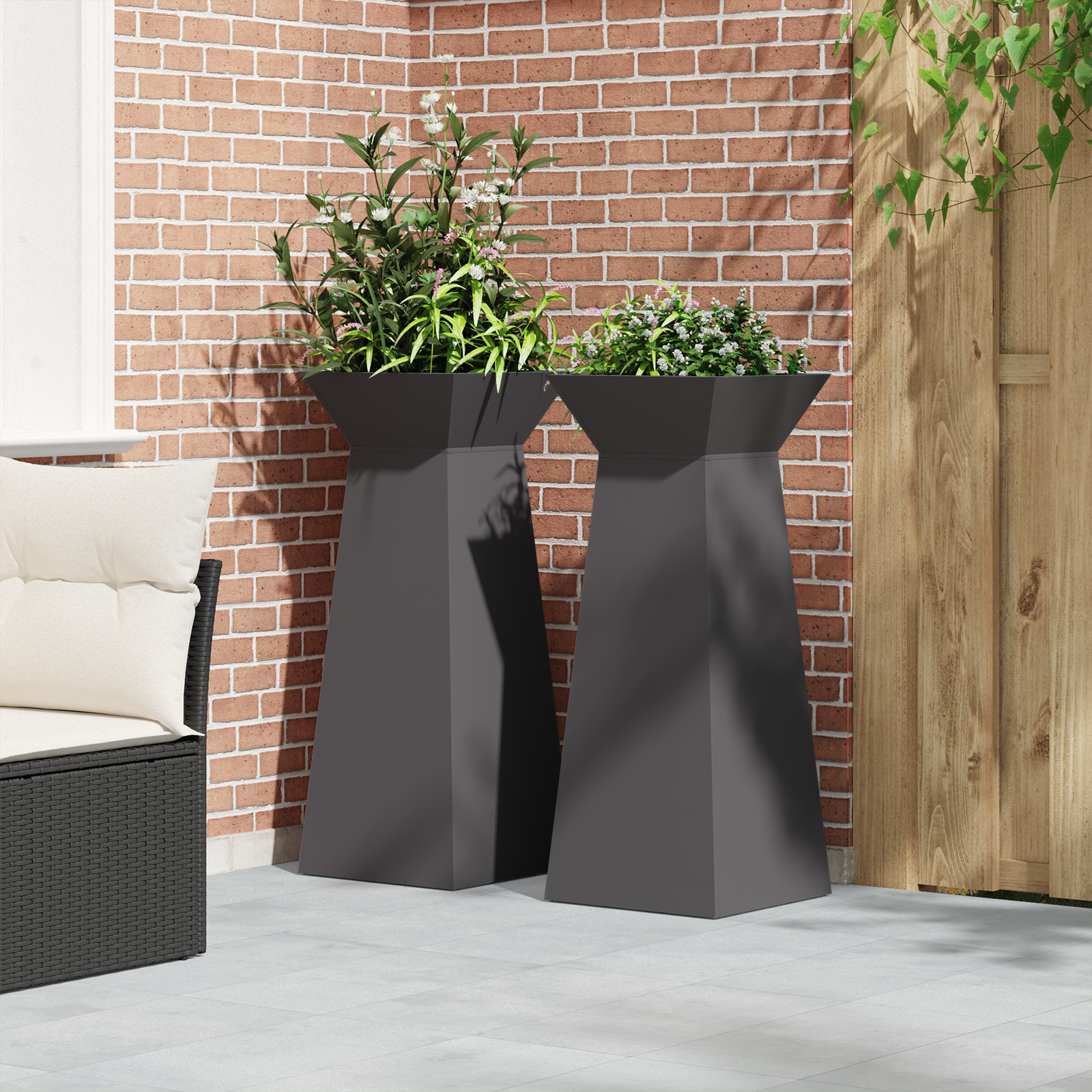 Suport pentru plante Negru Metal 40 x 40 x 101 cm Ghivece GartenMobel Dekor