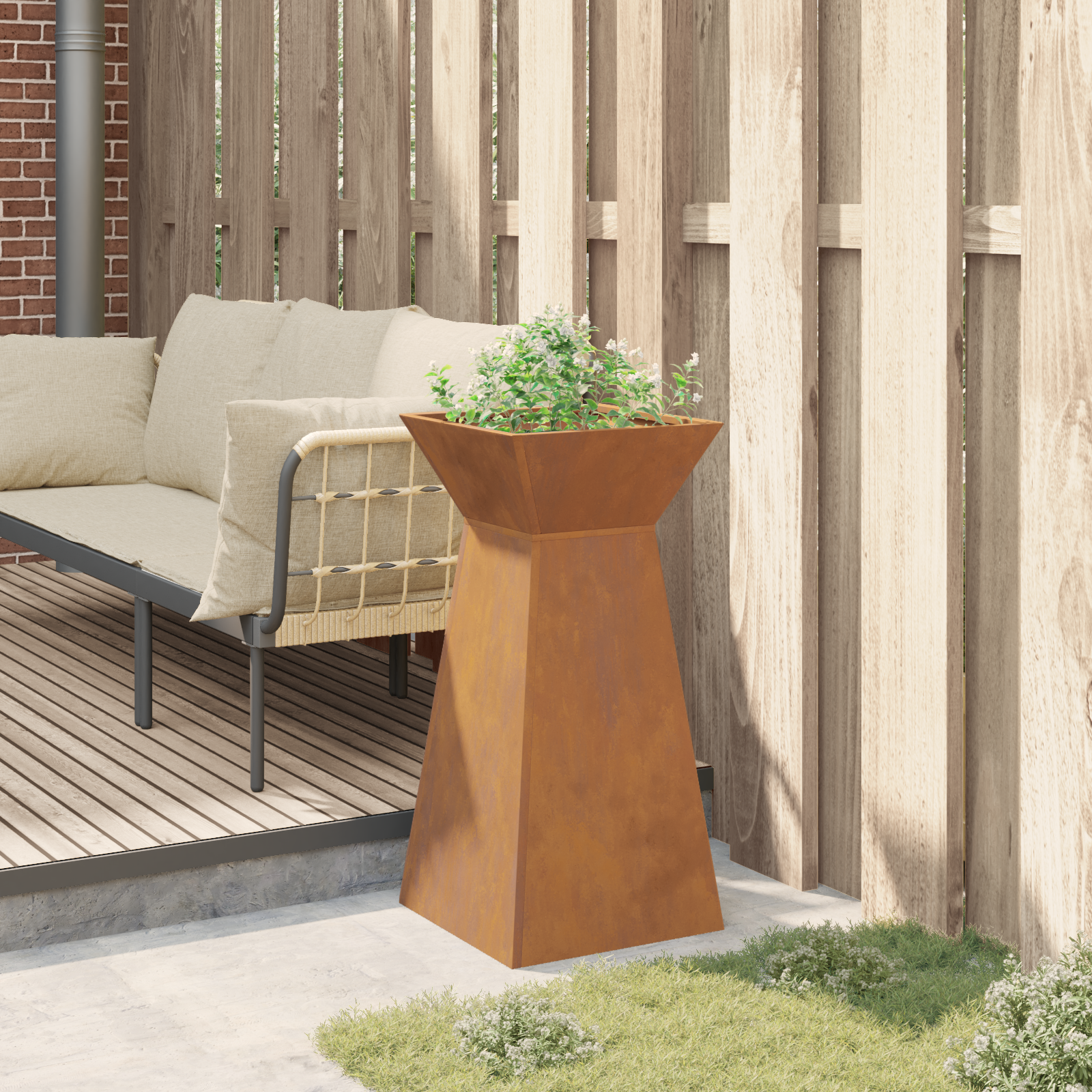Suport pentru plante Oțel erodat 35 x 35 x 73 cm Ghiveci metalic GartenMobel Dekor