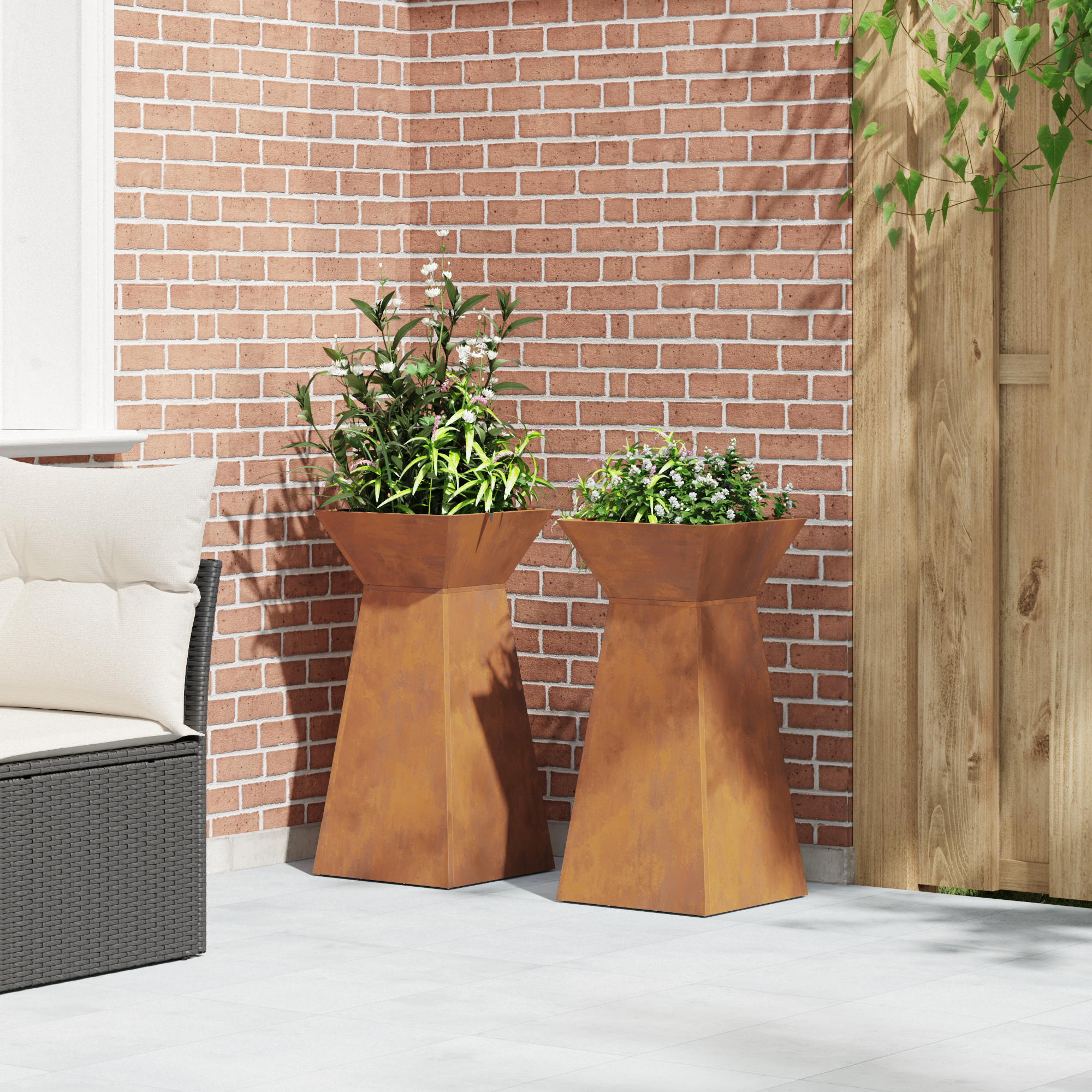 Suport pentru plante Oțel vechi 35 x 35 x 73 cm Durabil GartenMobel Dekor