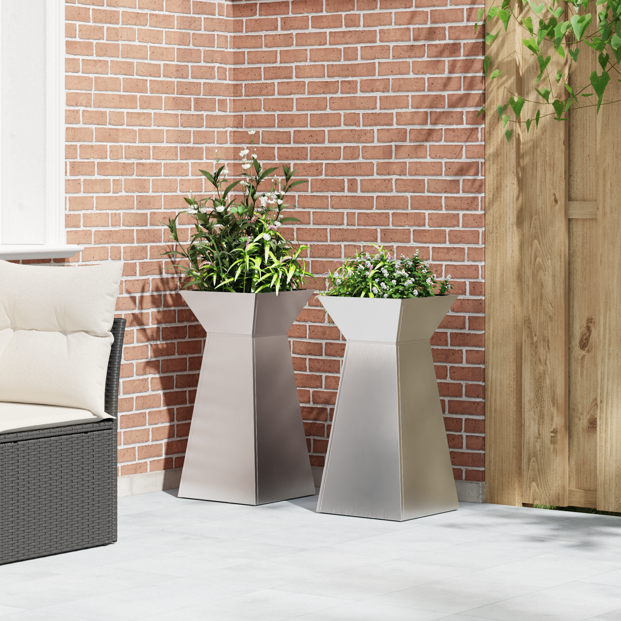 Suport plante Oțel inoxidabil 35 x 35 x 73 cm Inserții decorative GartenMobel Dekor