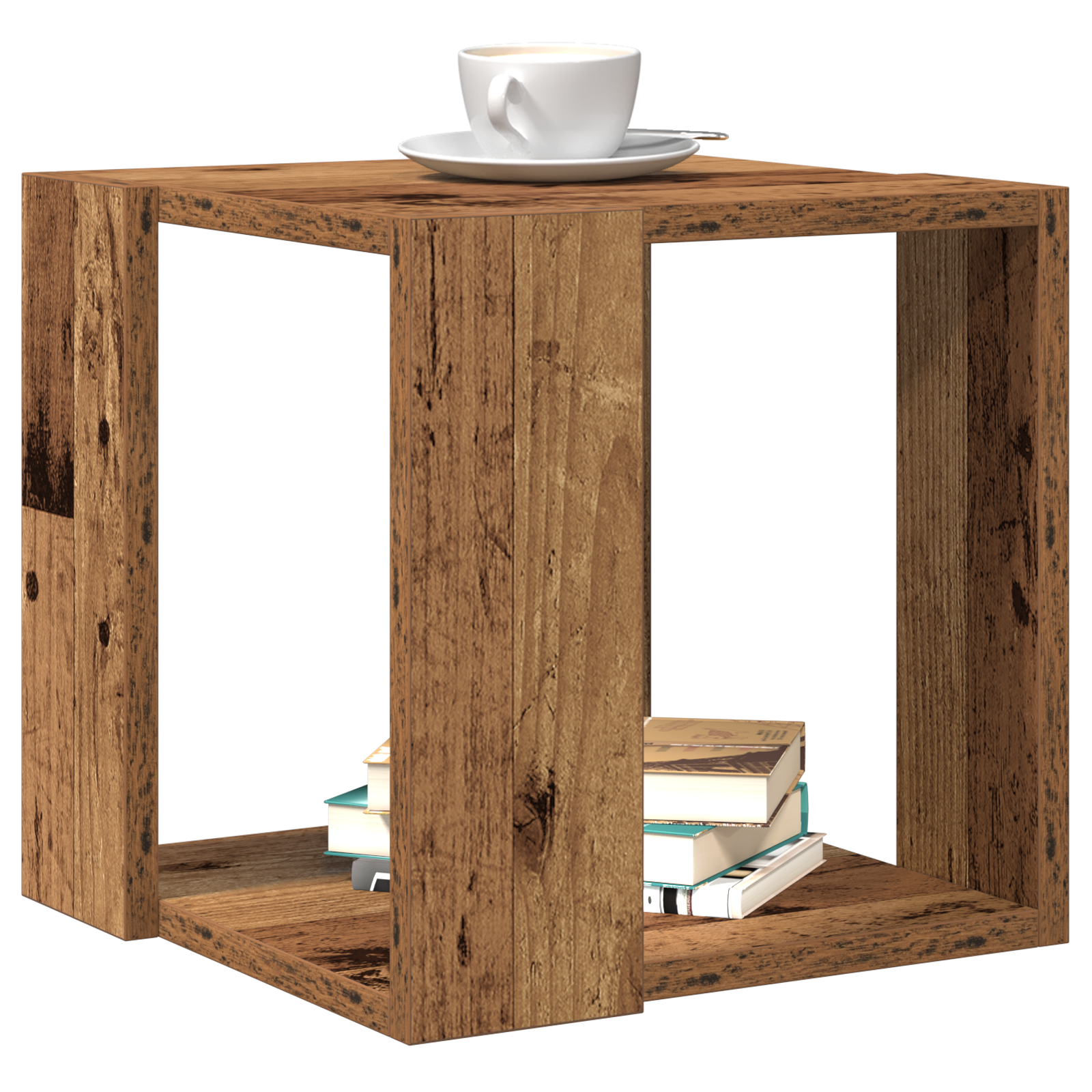 Masă de cafea Lemn vechi Lemn reciclat solid 32 x 32 x 30 cm GartenMobel Dekor