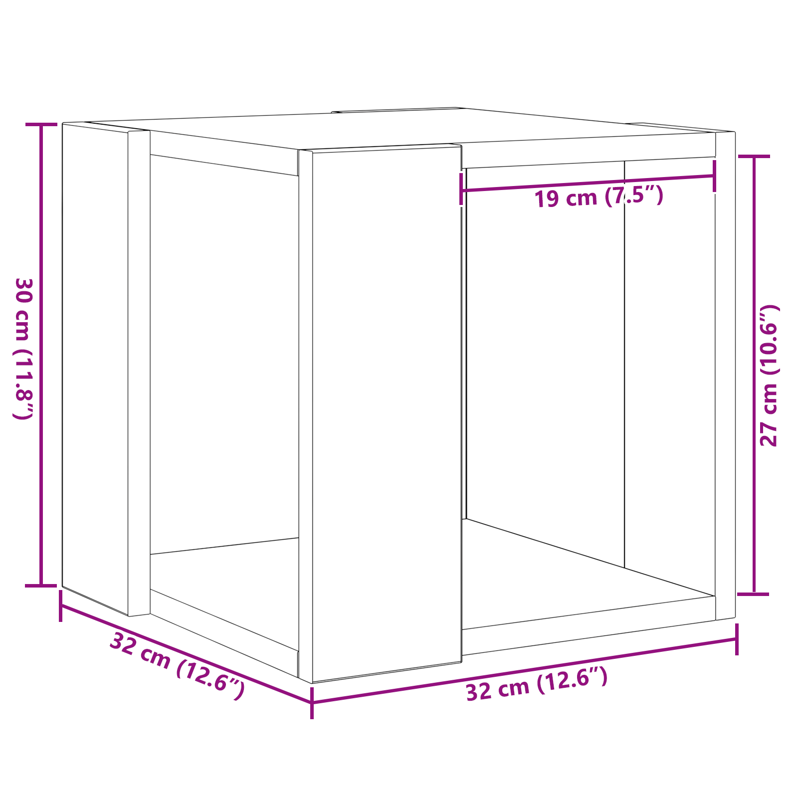 Masă de cafea Stejar artizanal Lemn de stejar solid 32 x 32 x 30 cm GartenMobel Dekor