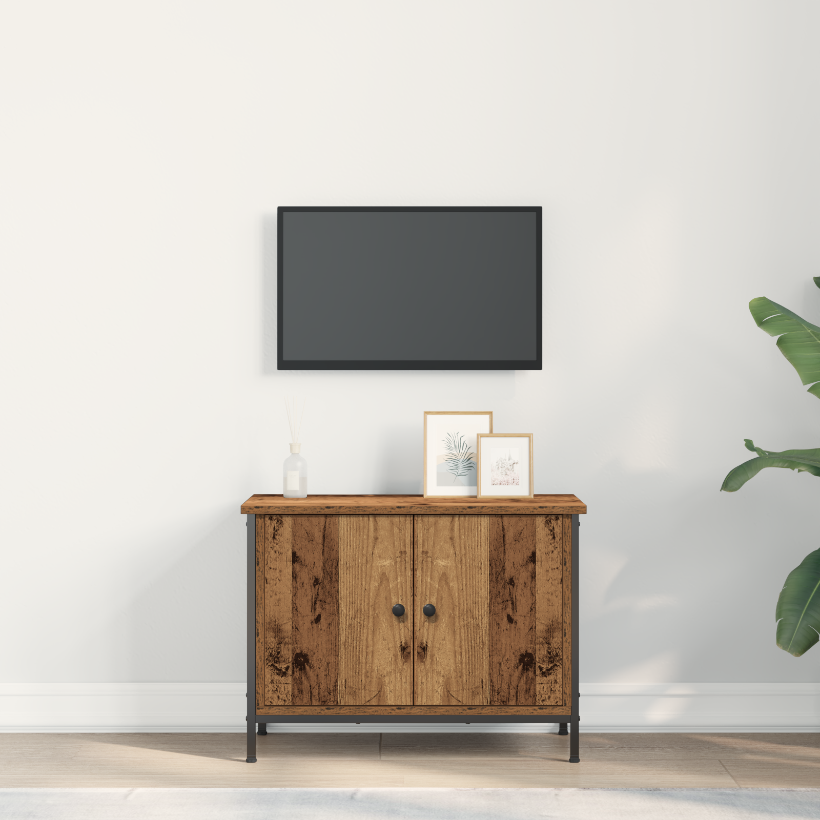 Stand TV din lemn vechi Lemn vechi Lemn 60 x 35 x 45 cm Durabil GartenMobel Dekor