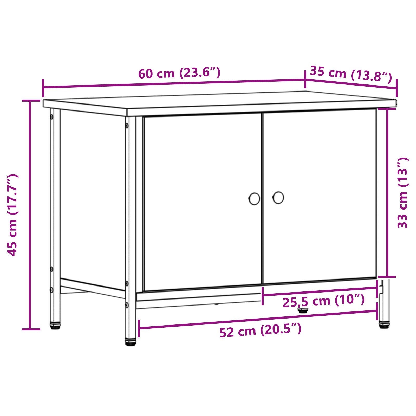 Stand TV din lemn vechi Lemn vechi Lemn 60 x 35 x 45 cm Durabil GartenMobel Dekor