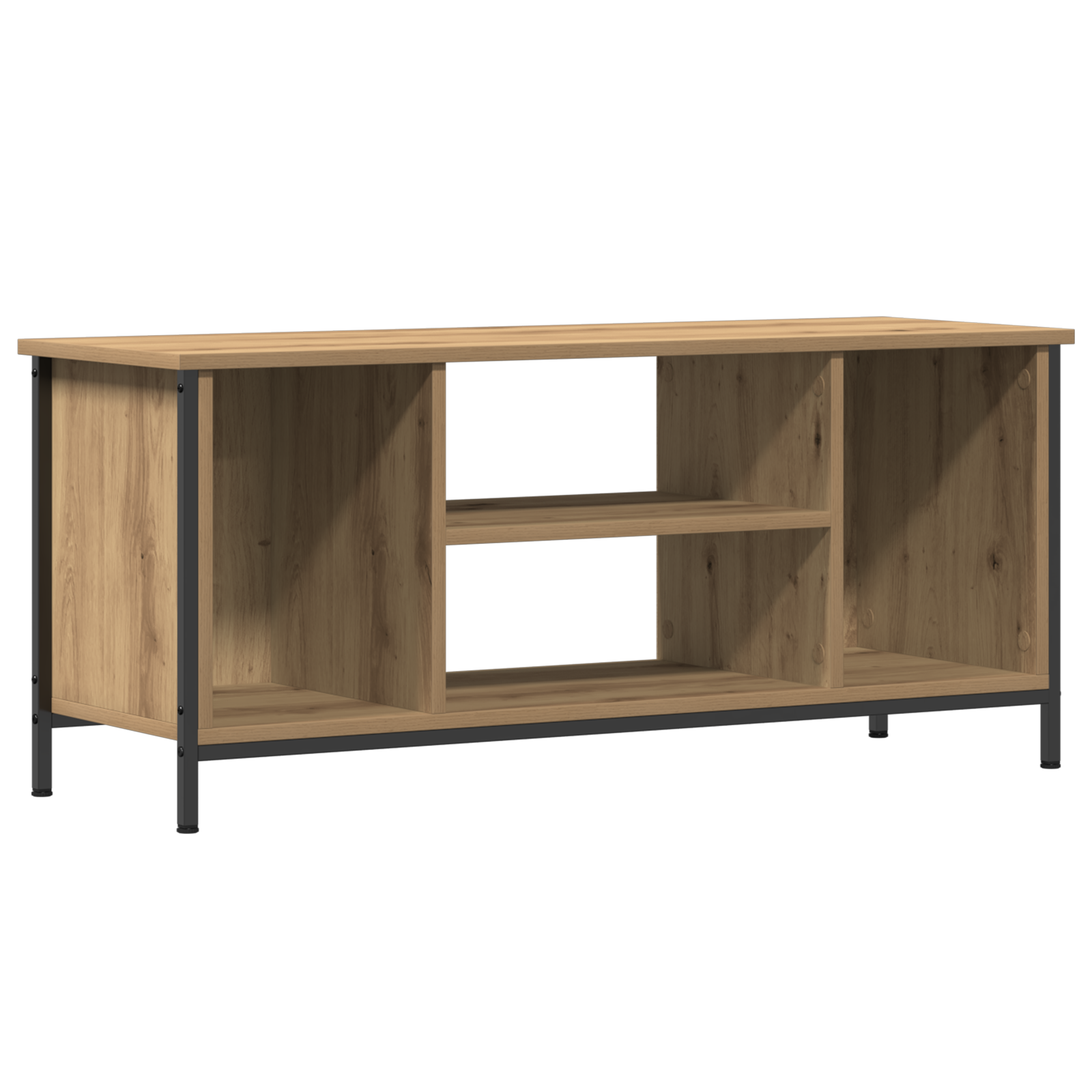 Suport TV Stejar artizanal Lemn stratificat, metal 102 x 35 x 45 cm GartenMobel Dekor