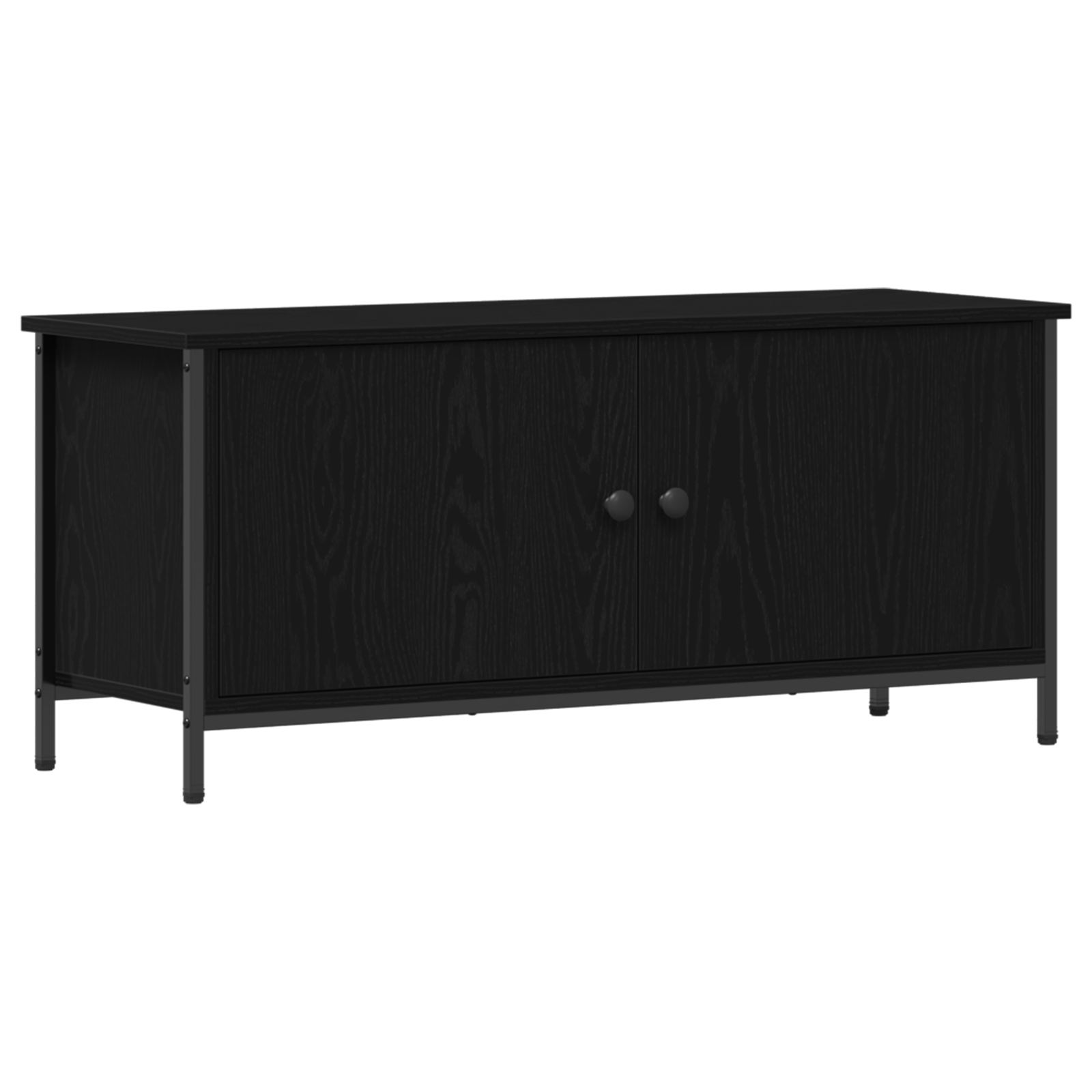 Suport TV din stejar negru Stejar negru Placă aglomerată, Metal GartenMobel Dekor