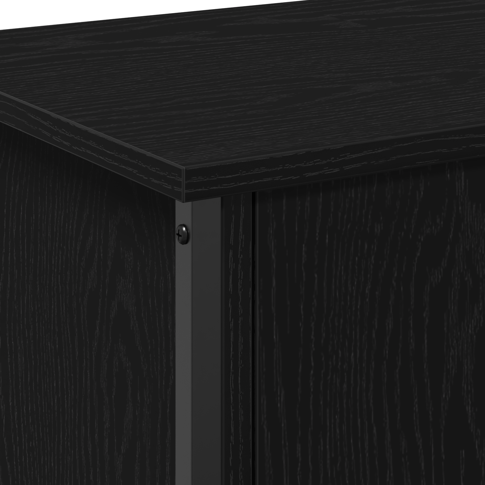Suport TV din stejar negru Stejar negru Placă aglomerată, Metal GartenMobel Dekor