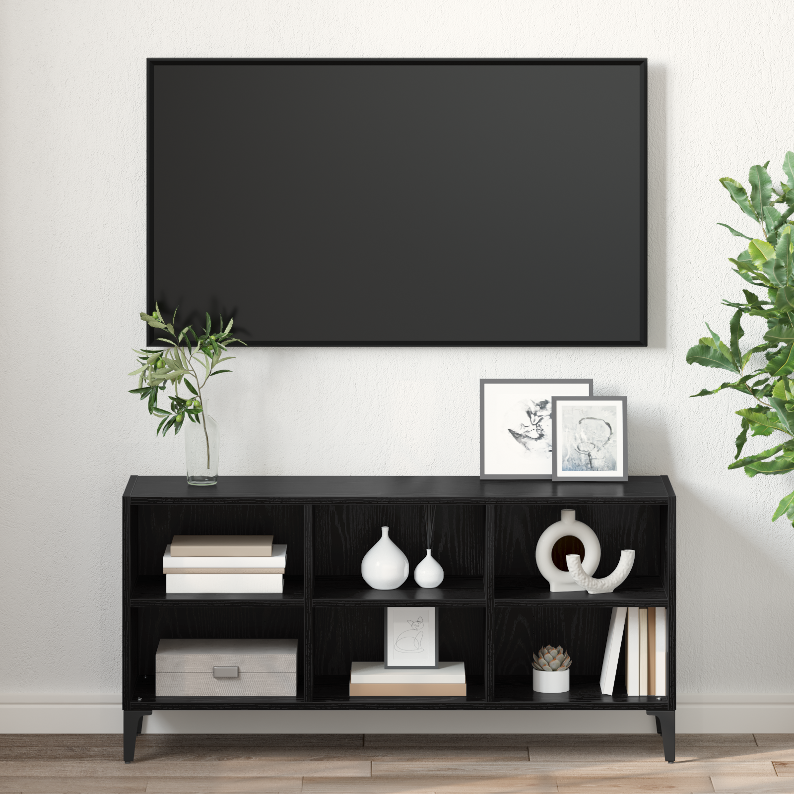 Suport TV din stejar negru Stejar negru Placi aglomerate Standard GartenMobel Dekor