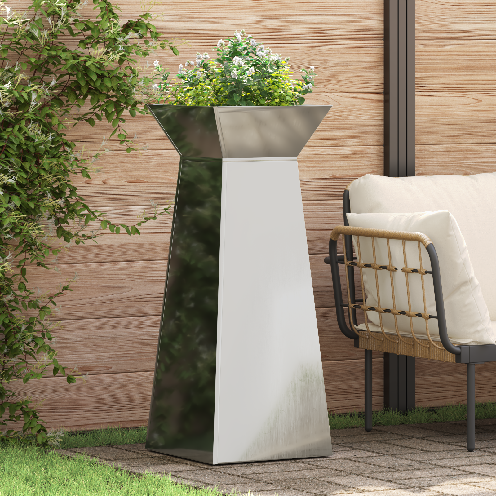 Suport pentru plante Oțel galvanizat 40 x 40 x 101 cm Durabil GartenMobel Dekor