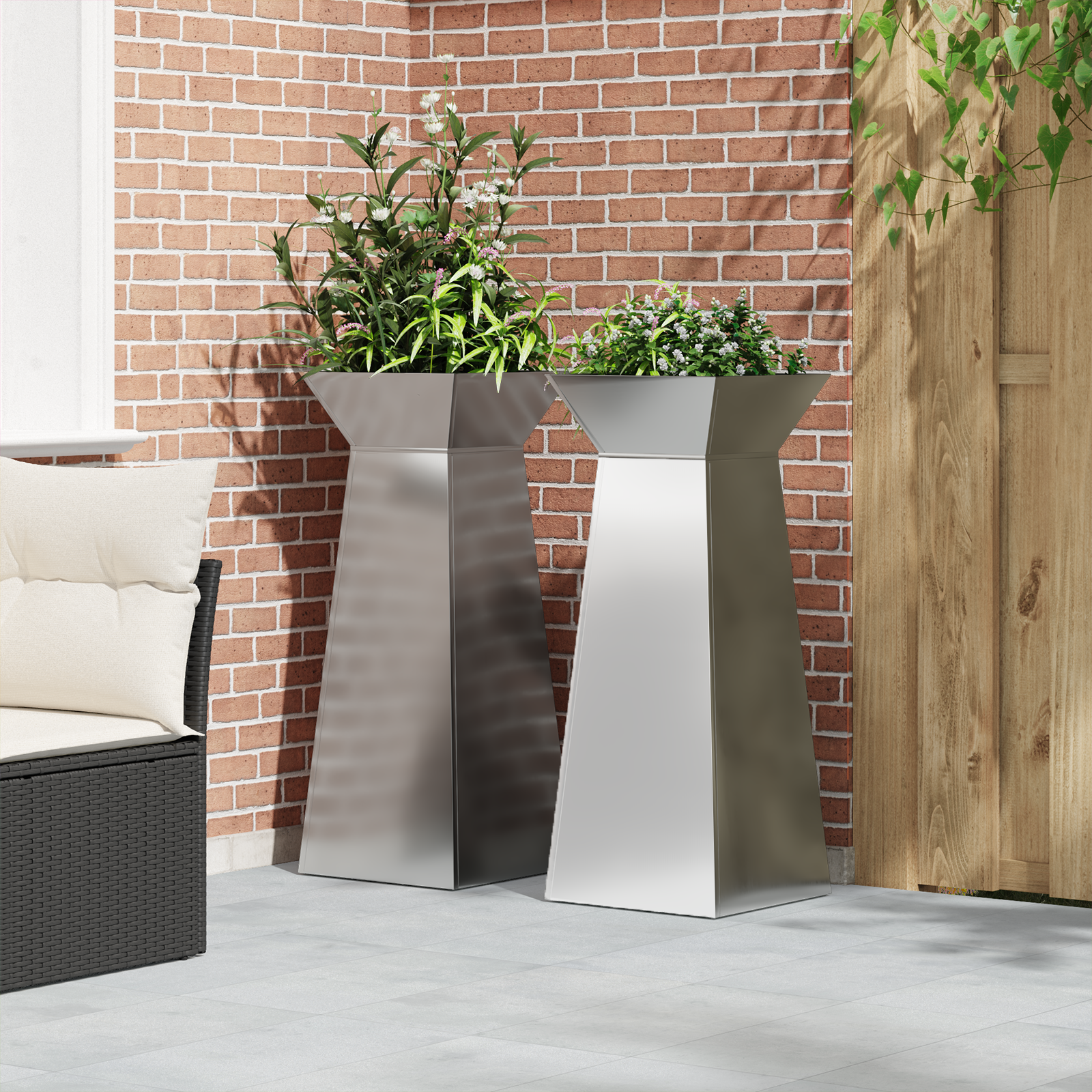 Suport pentru plante Oțel galvanizat 40 x 40 x 101 cm Durabil GartenMobel Dekor