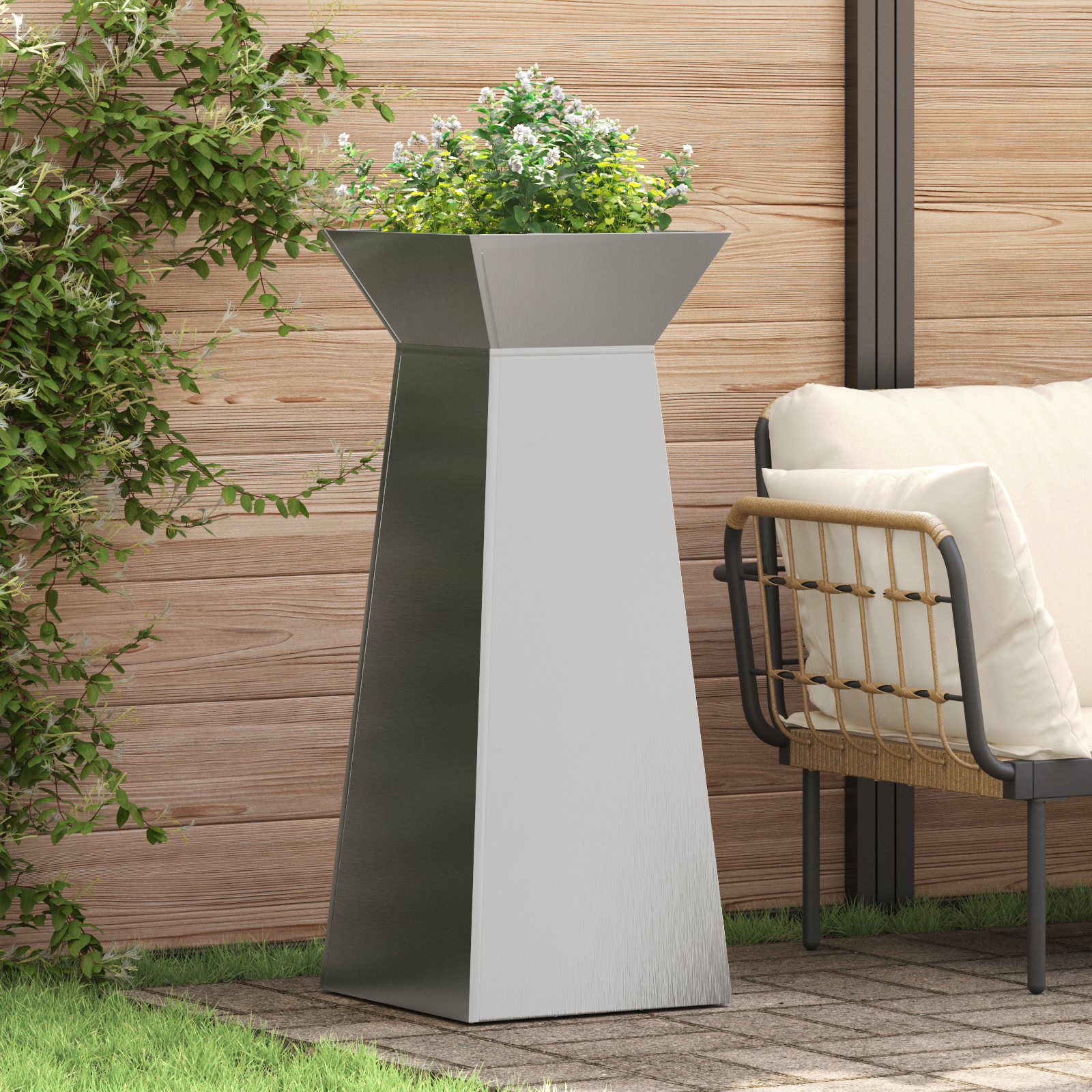 Suport pentru plante Oțel inoxidabil 40 x 40 x 101 cm Durabil GartenMobel Dekor