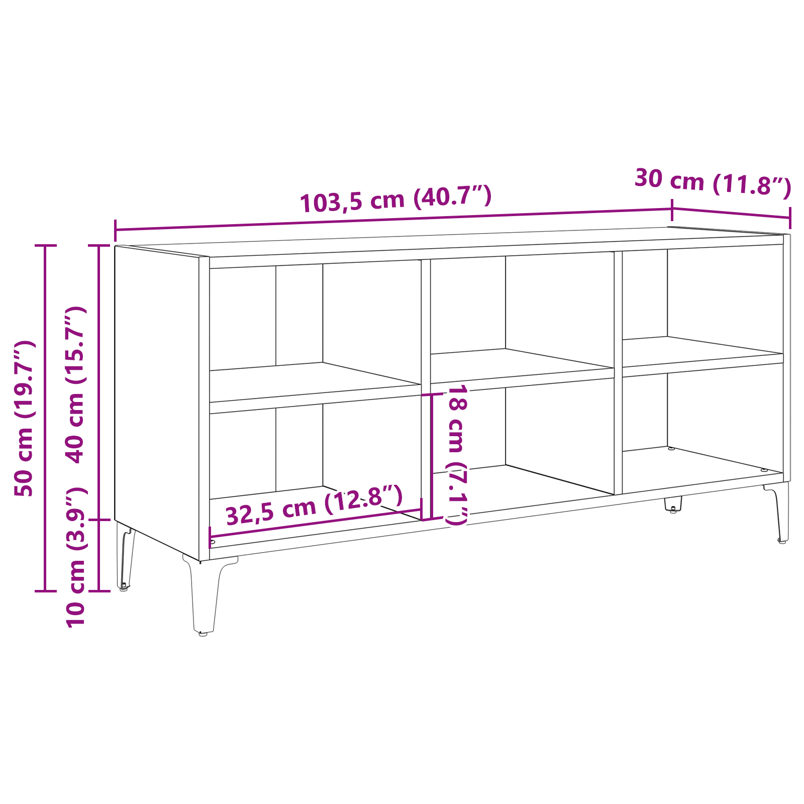 TV Stand Lemn Vechi Lemn Vechi Lemn prelucrat, Metal Mediu GartenMobel Dekor