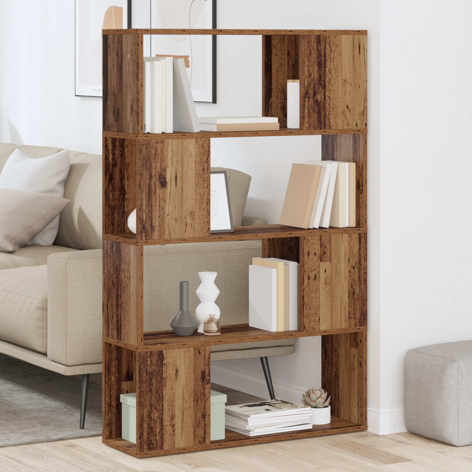 Bibliotecă Lemn vechi Lemn prelucrat 80 x 24 x 124 cm Rafturi GartenMobel Dekor