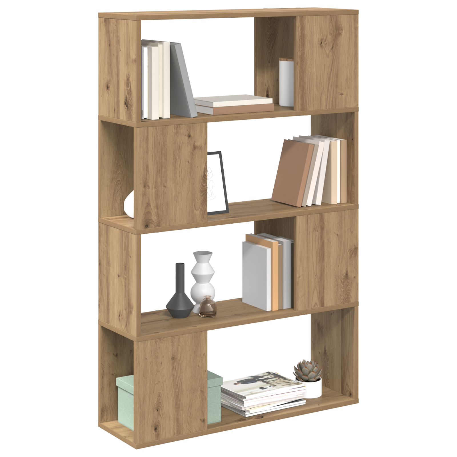 Bibliotecă Stejar artizanal Lemn prelucrat 80 x 24 x 124 cm GartenMobel Dekor