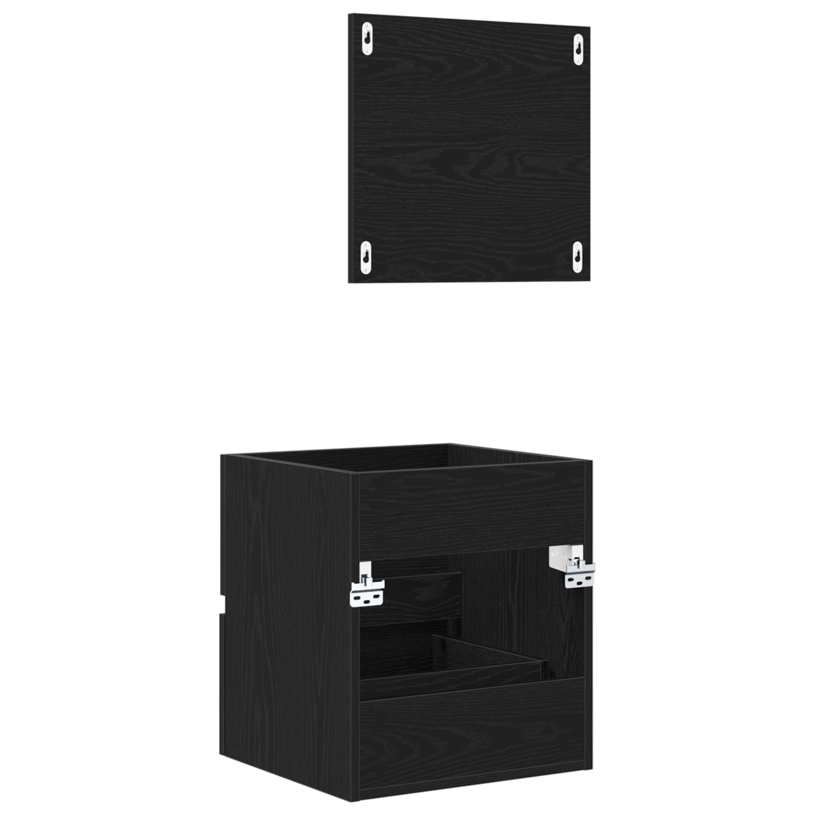 Cabinet de depozitare pentru baie - Stejar negru Lemn procesat GartenMobel Dekor