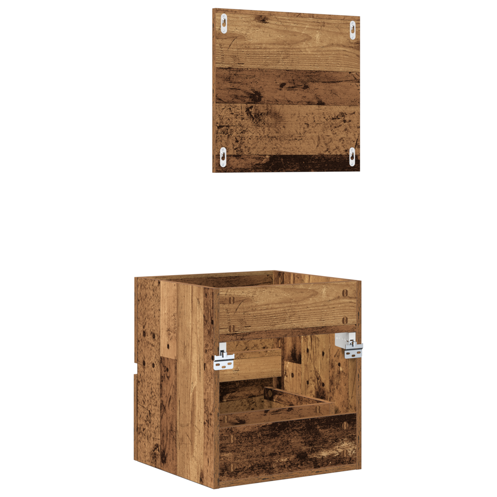 Cabinet de stocare pentru baie Lemn vechi MDF cu furnir de lemn GartenMobel Dekor
