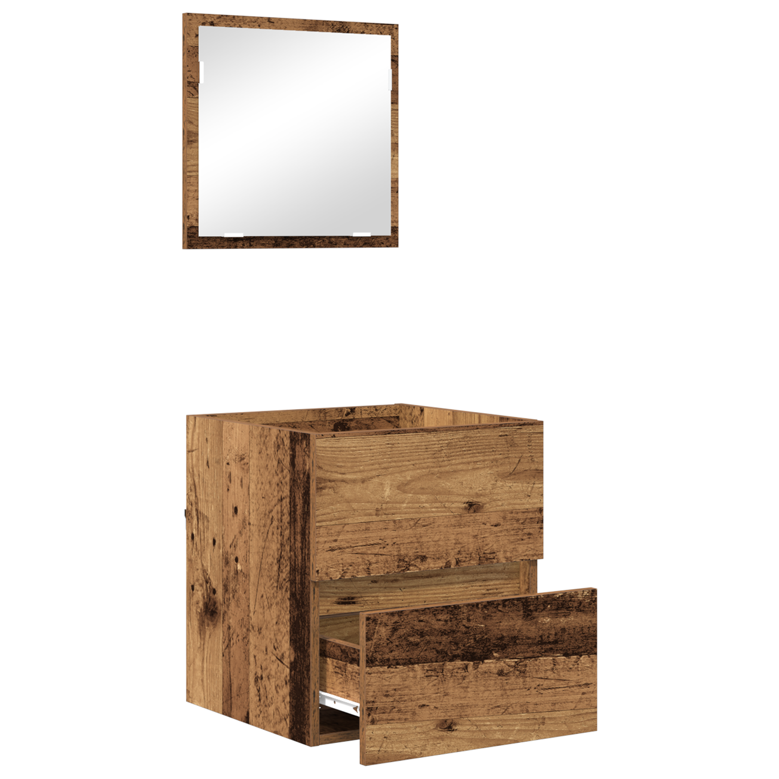 Cabinet de stocare pentru baie Lemn vechi MDF cu furnir de lemn GartenMobel Dekor