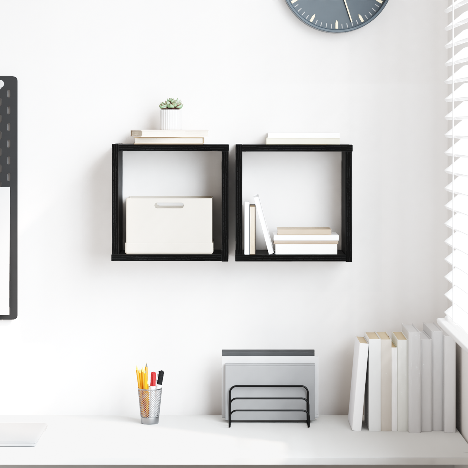 Rafturi Montate pe Perete Stejar Negru MDF 26 x 15 x 26 cm GartenMobel Dekor