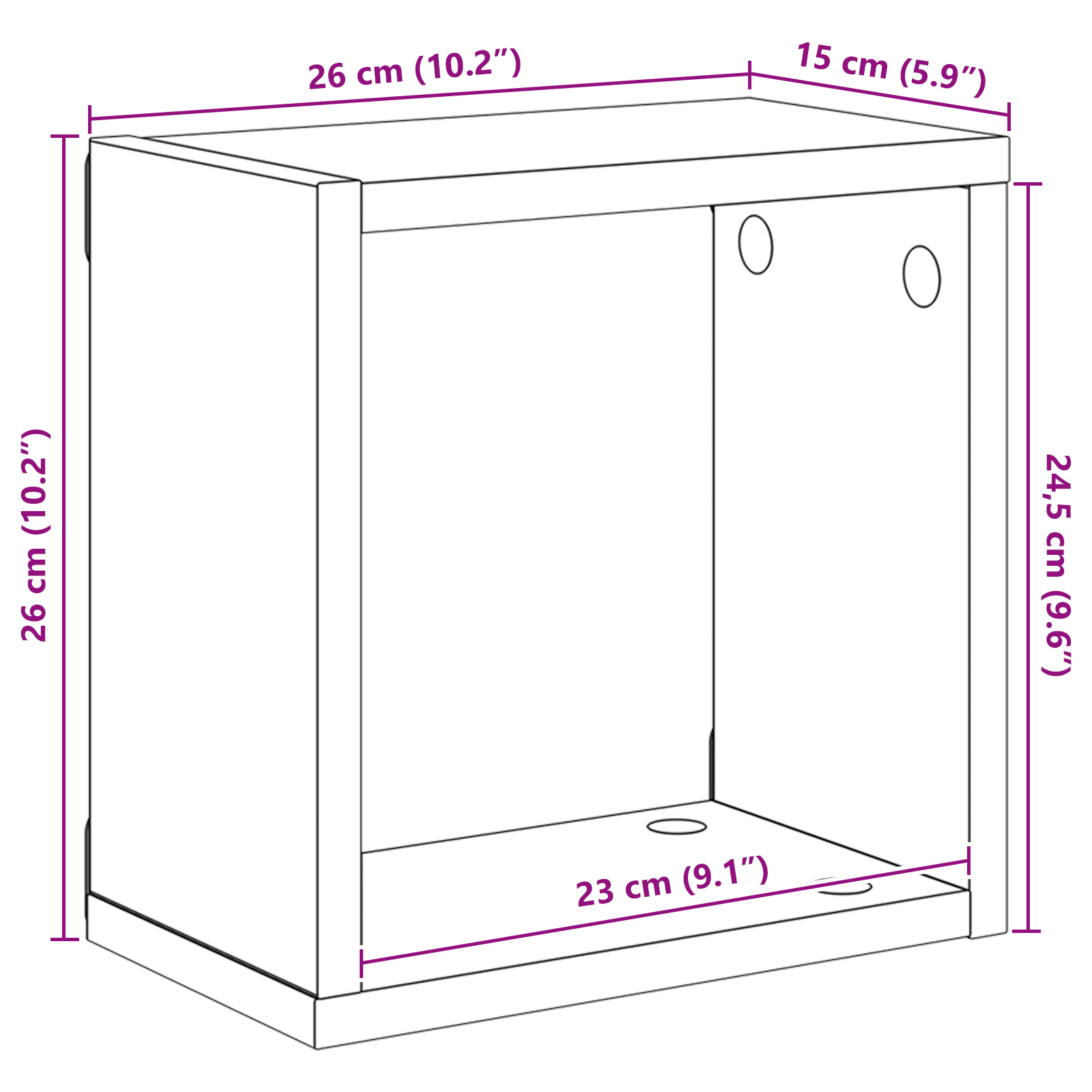 Rafturi Montate pe Perete Stejar Negru MDF 26 x 15 x 26 cm GartenMobel Dekor