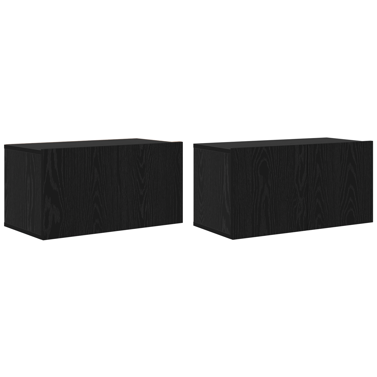 Set Dulap TV Stejar Negru Lemn prelucrat Mic Dulap TV GartenMobel Dekor