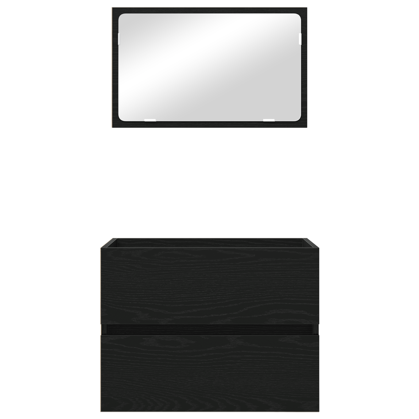 Set de mobilier pentru baie 2 piese Stejar negru Lemn prelucrat GartenMobel Dekor