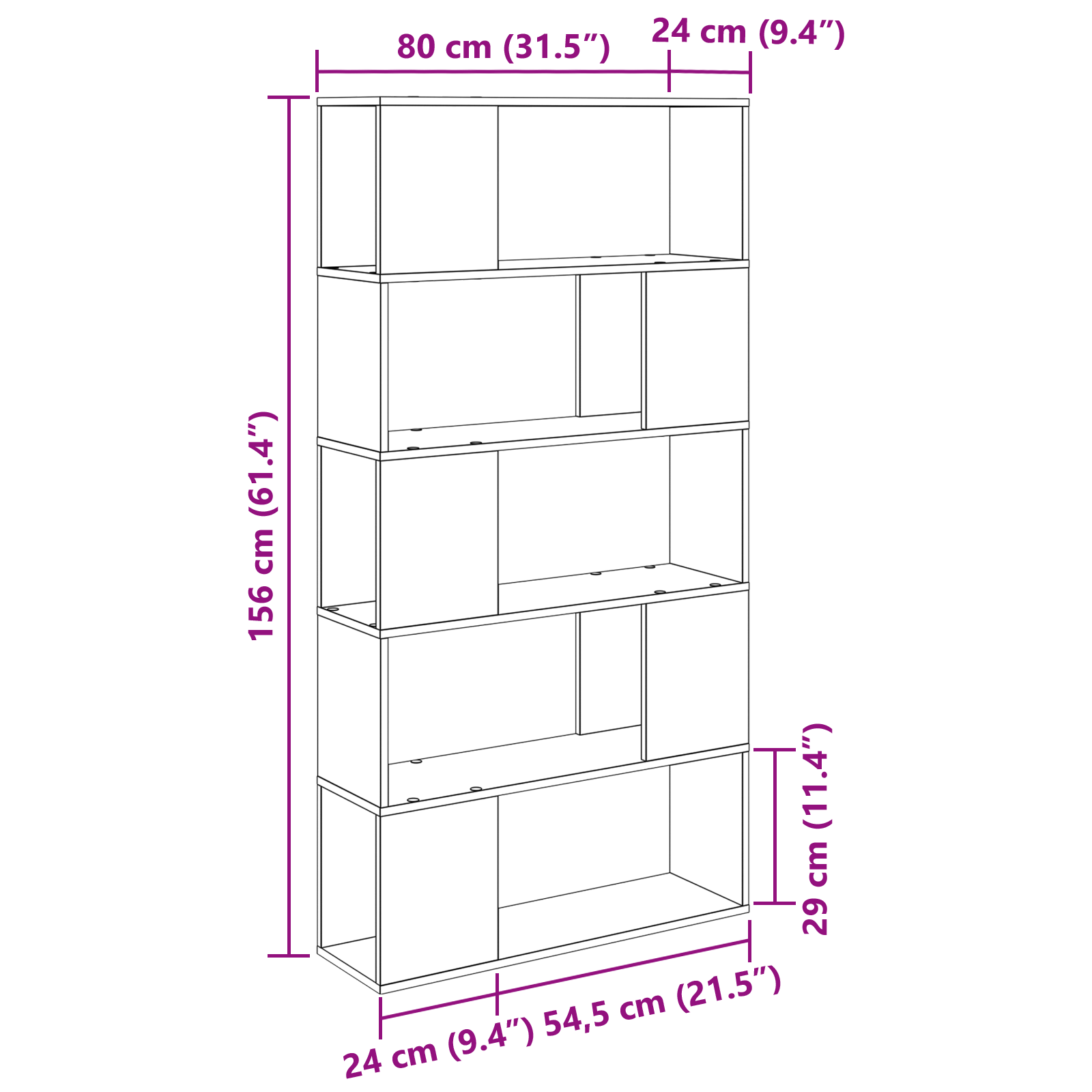 Unitate de Stocare Lemn Vechi Lemn Masiv 80 x 24 x 155 cm GartenMobel Dekor