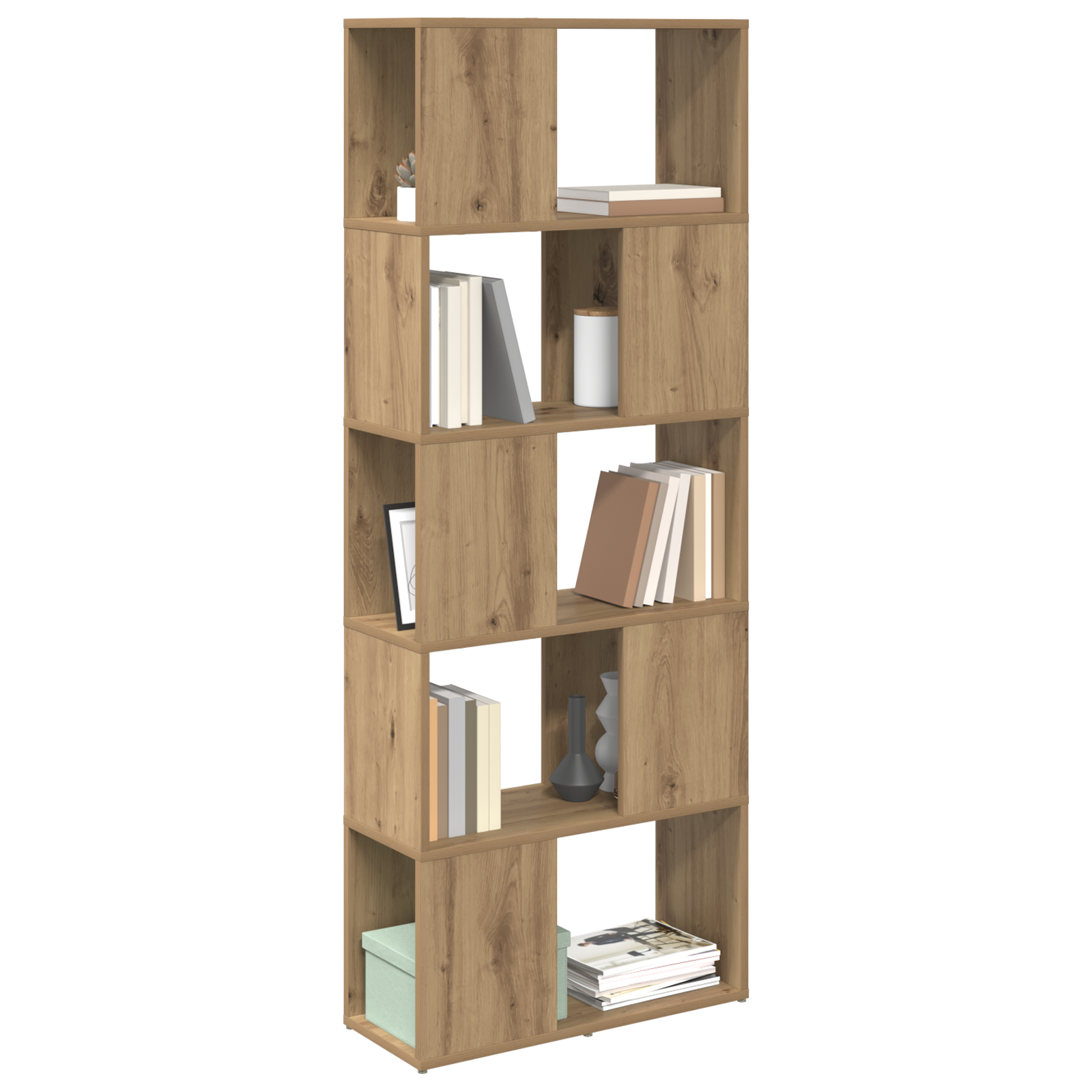 bibliotecă stejar artisanal plăci aglomerate 60 x 24 x 155 cm GartenMobel Dekor